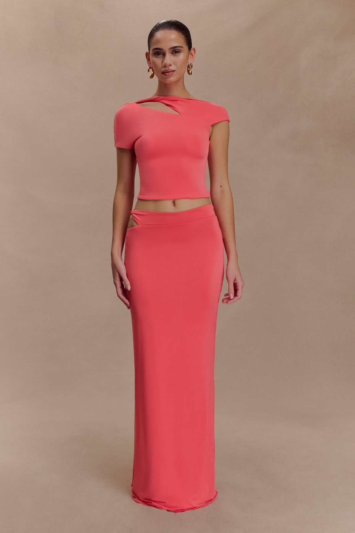 Haven Slinky Twist Top - Coral