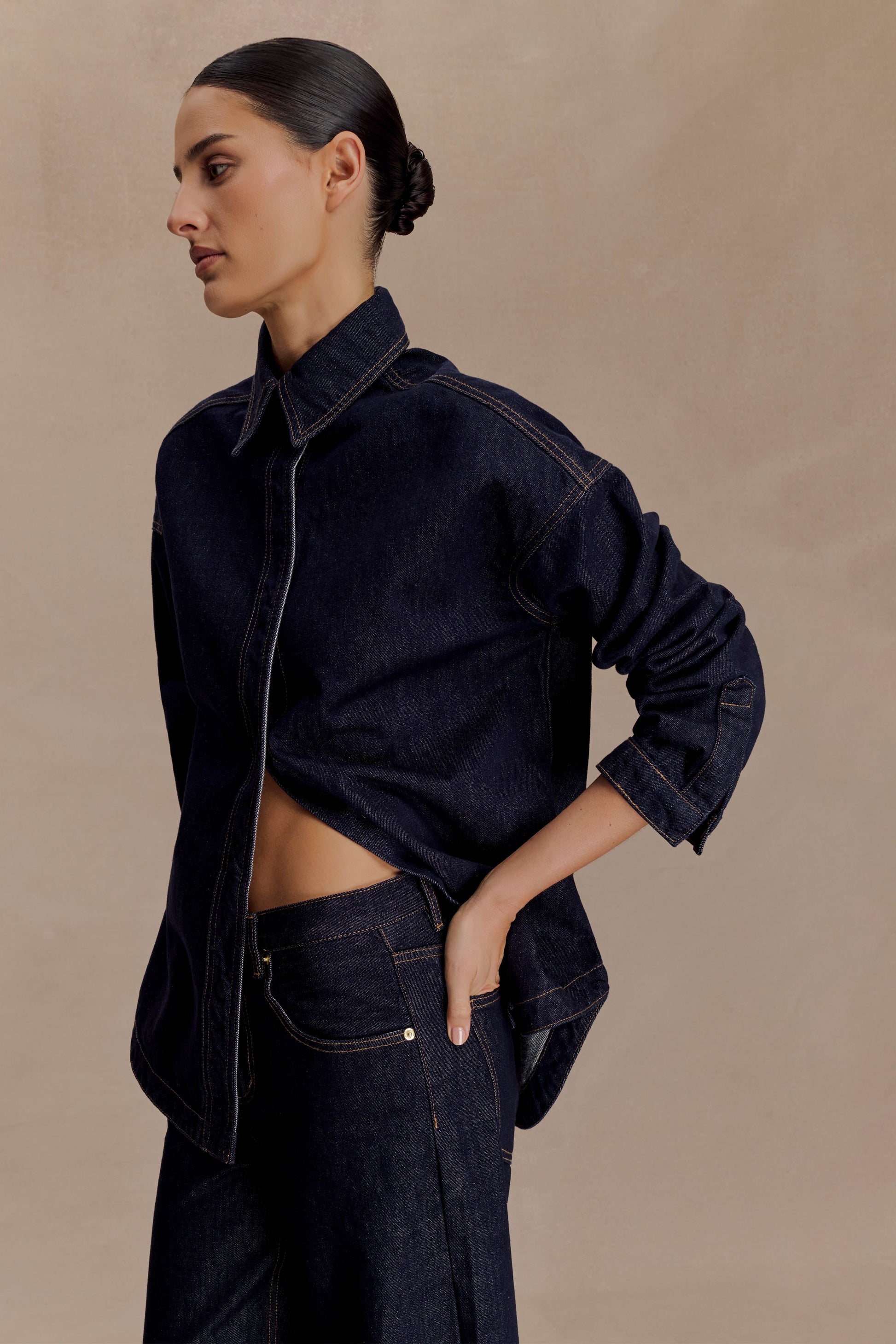 Lioda Oversized Denim Shirt - Washed Indigo Blue #7