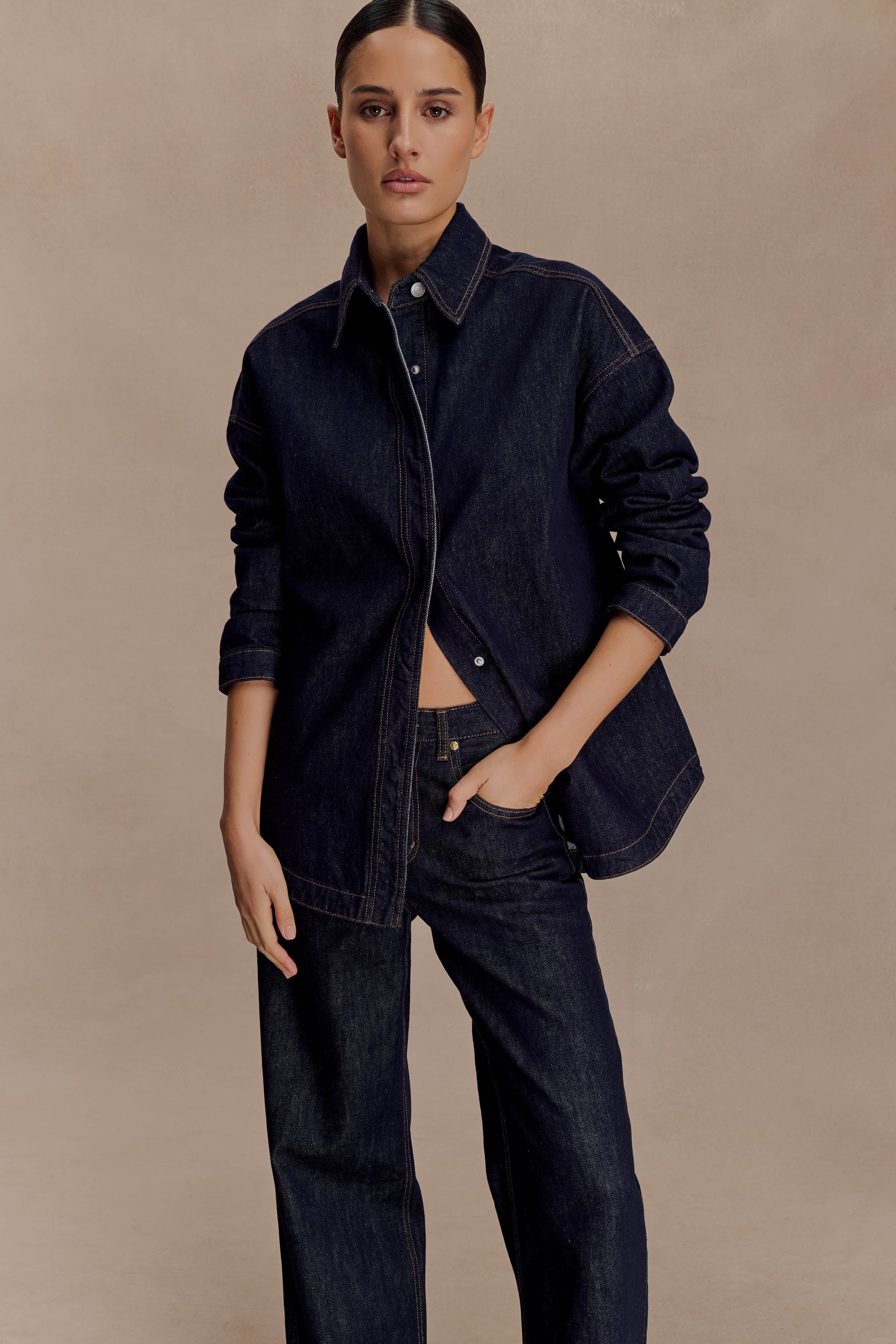 Lioda Oversized Denim Shirt - Washed Indigo Blue #4