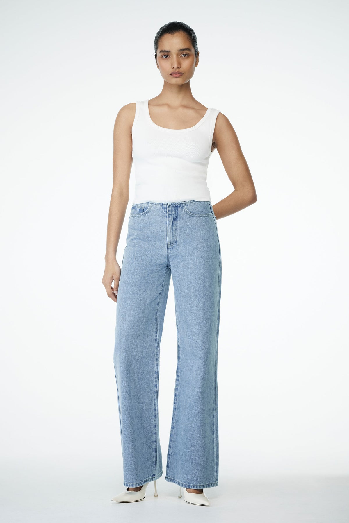 Caitlin Mid Rise Denim Jeans - Classic Blue #8