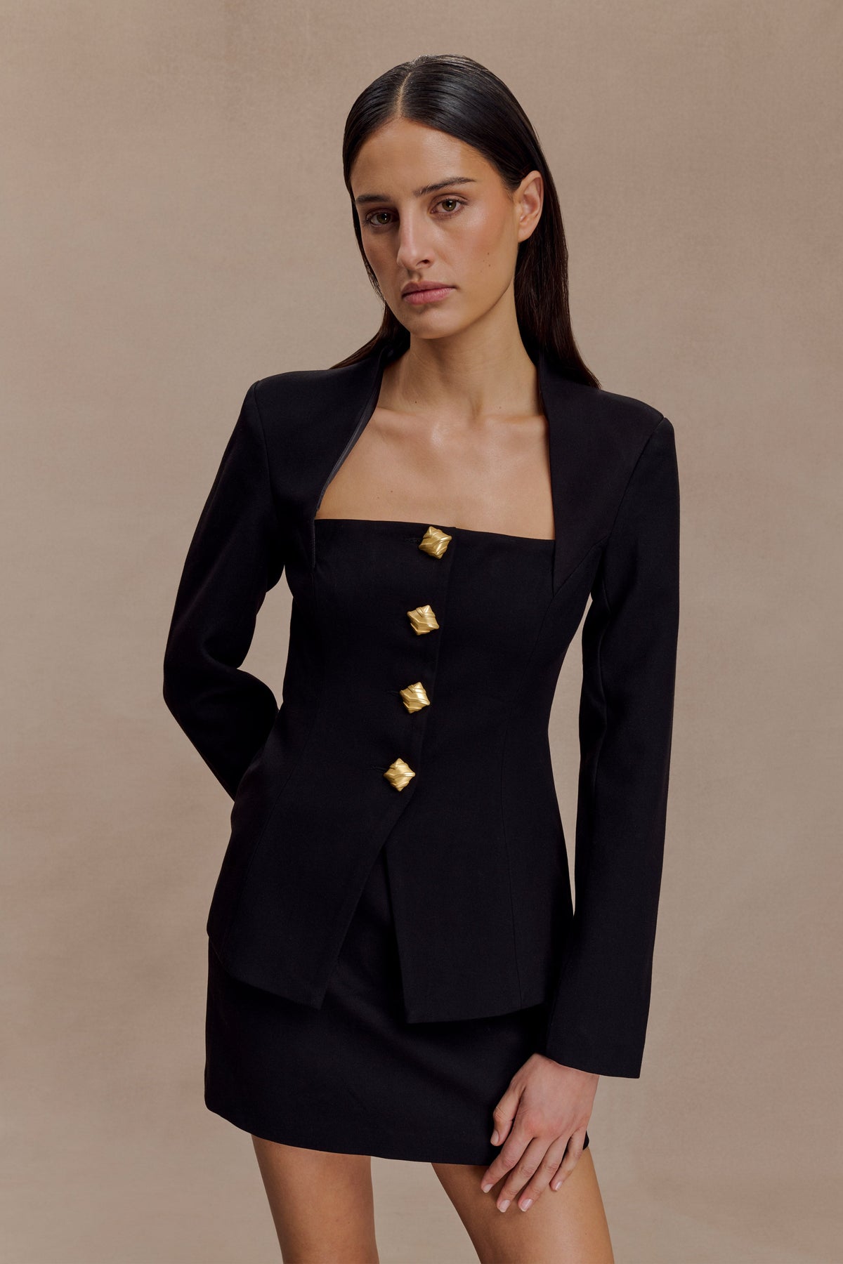 Gina Suiting Mini Skirt - Black #6
