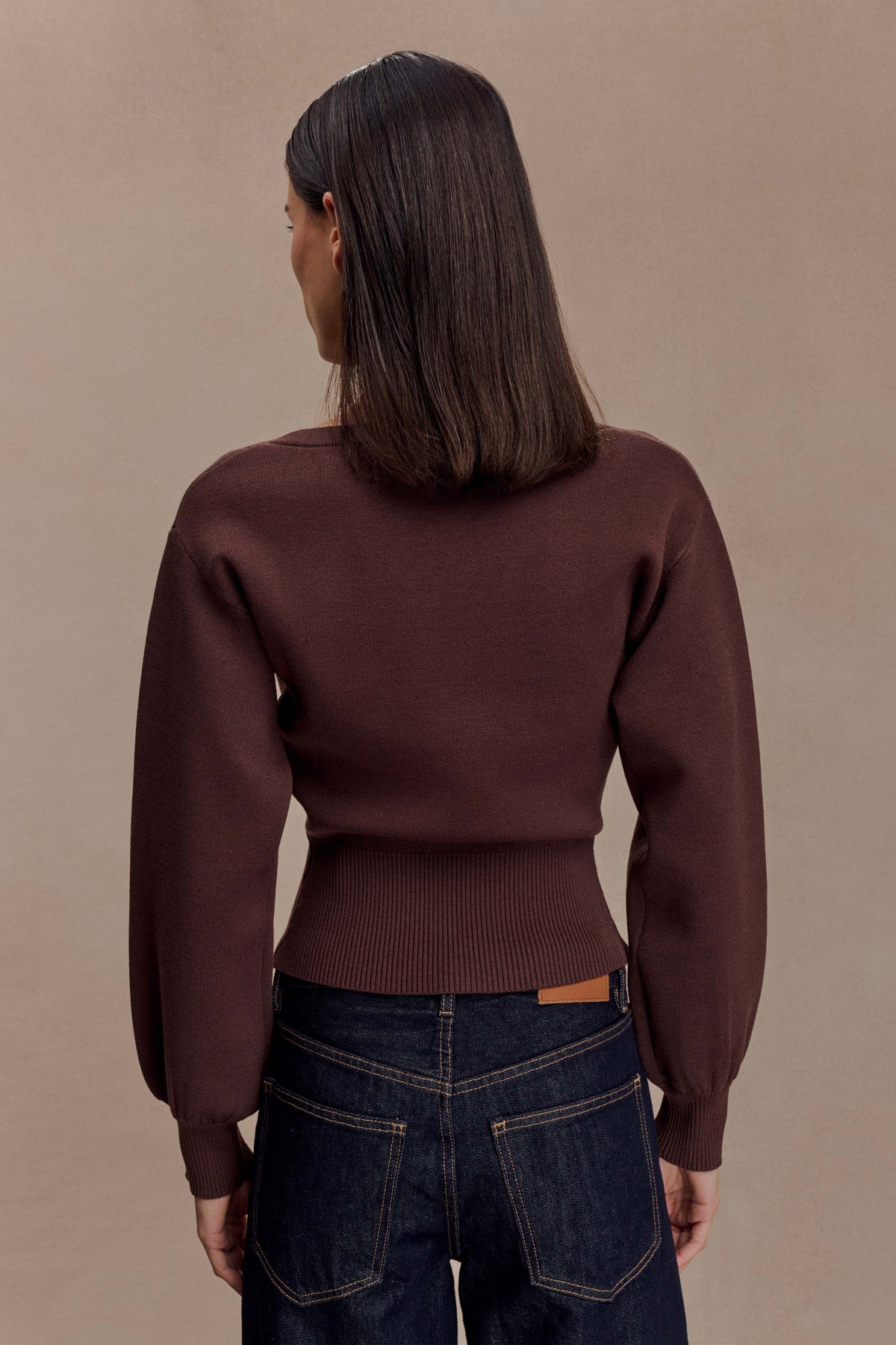 Mertyle Aysmetrical Knit Jumper - Deep Chocolate