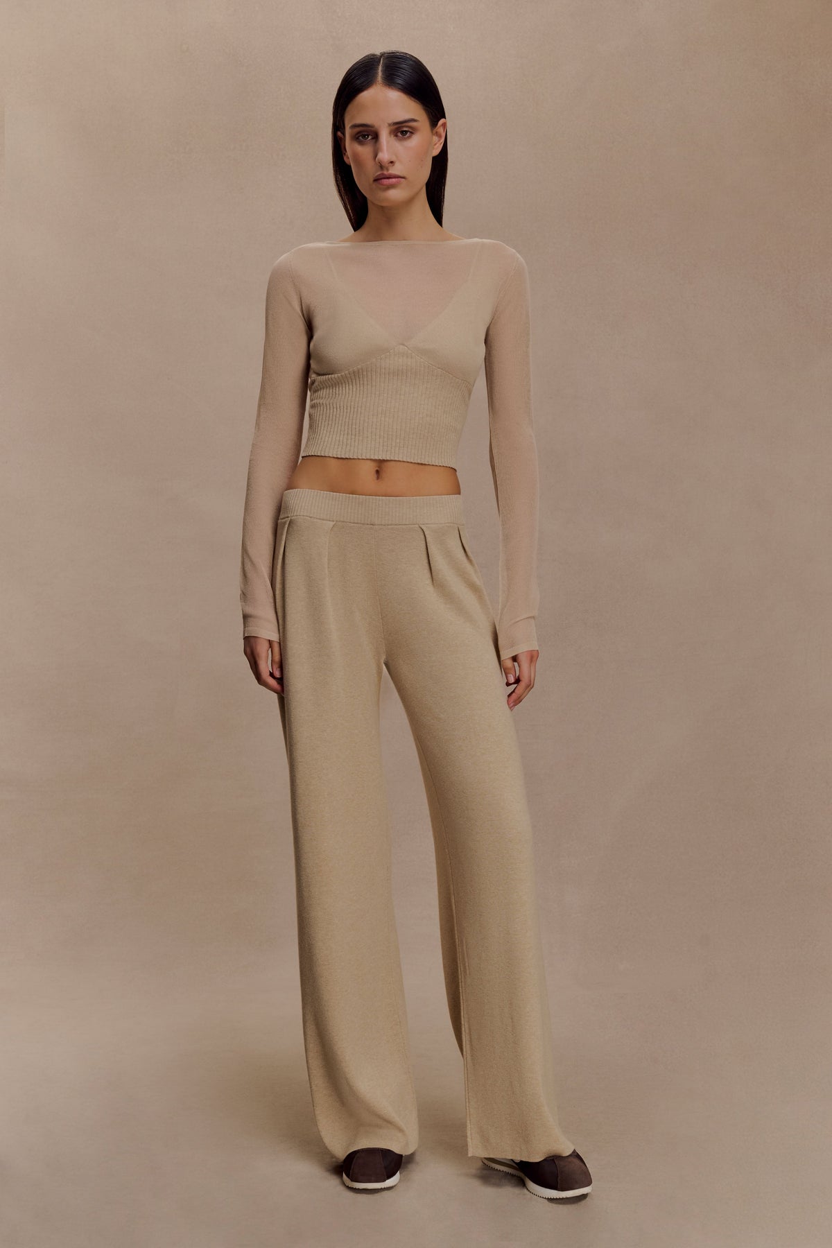 Brionee Silk Blend Knit Top - Sand #8