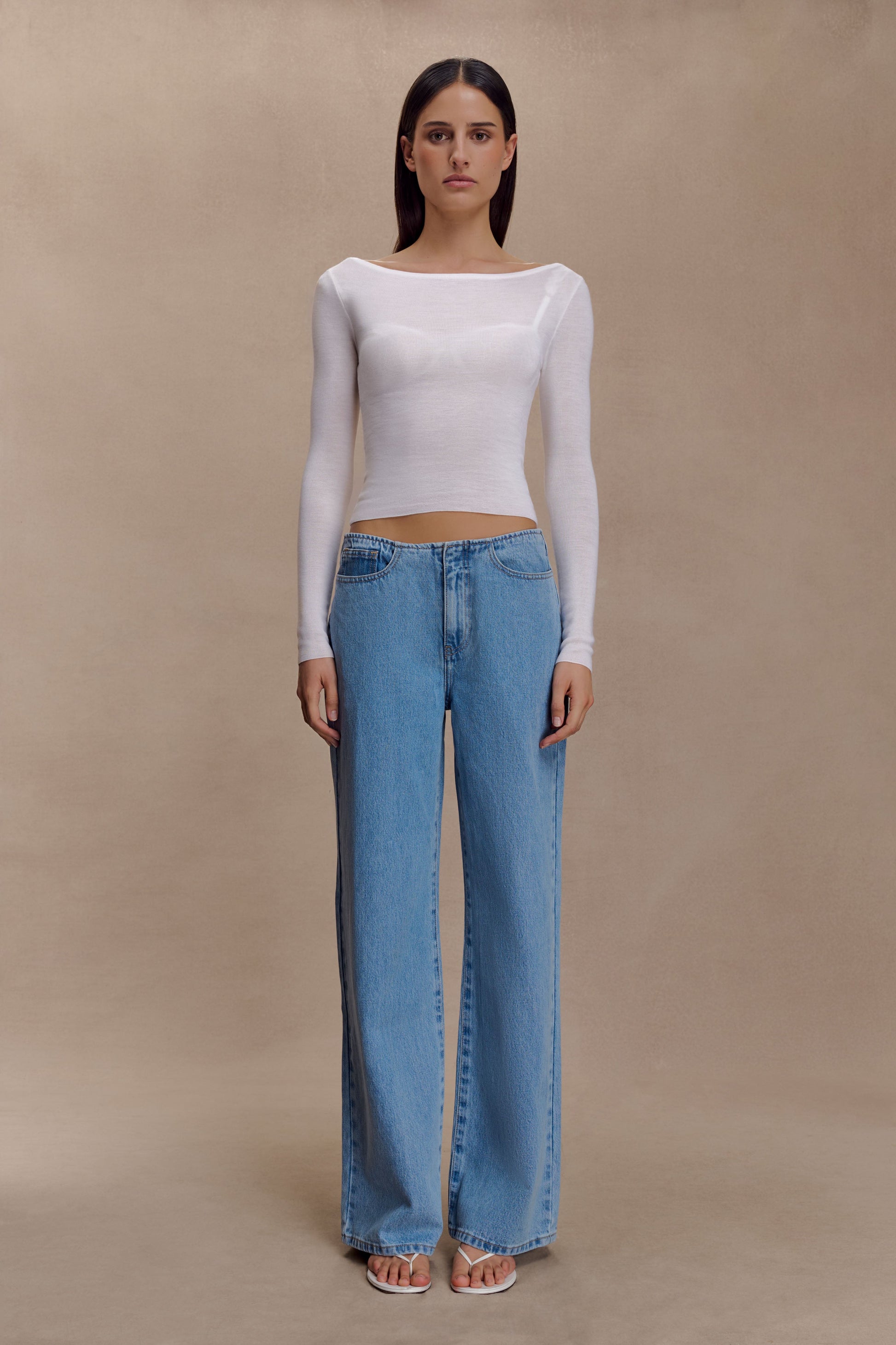 Paedyn Merino Wool Ribbed Long Sleeve Top - Ivory #8