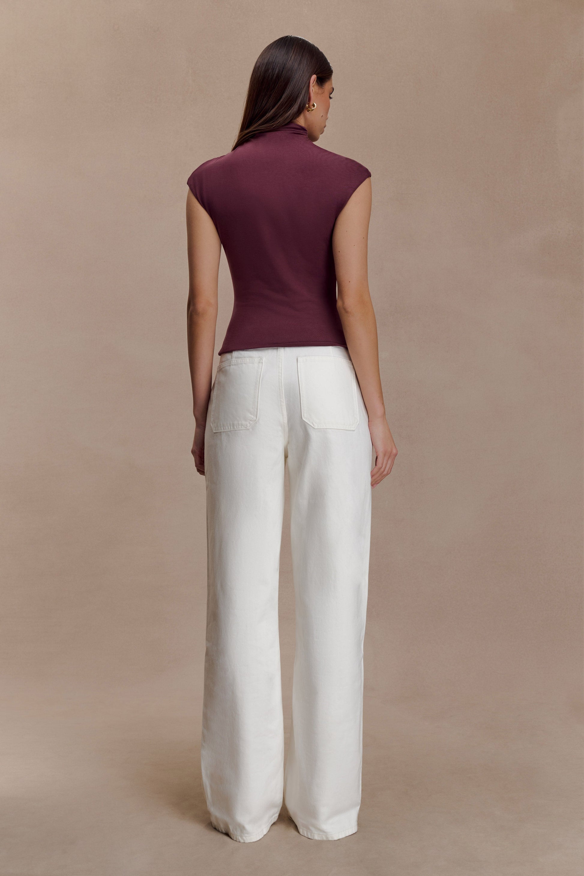 Freesia High Neck Sleeveless Top - Mahogany #4