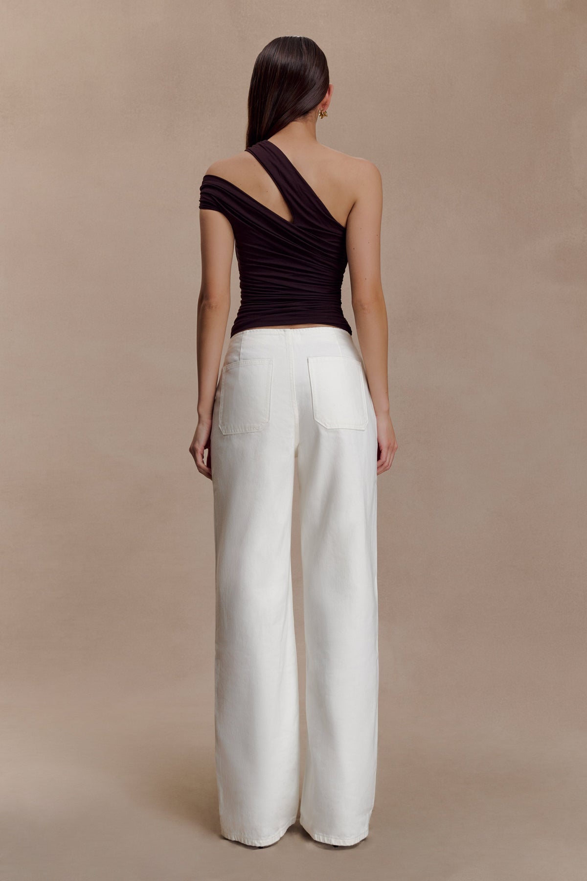 Anna One Shoulder Modal Top - Cacao Brown #4