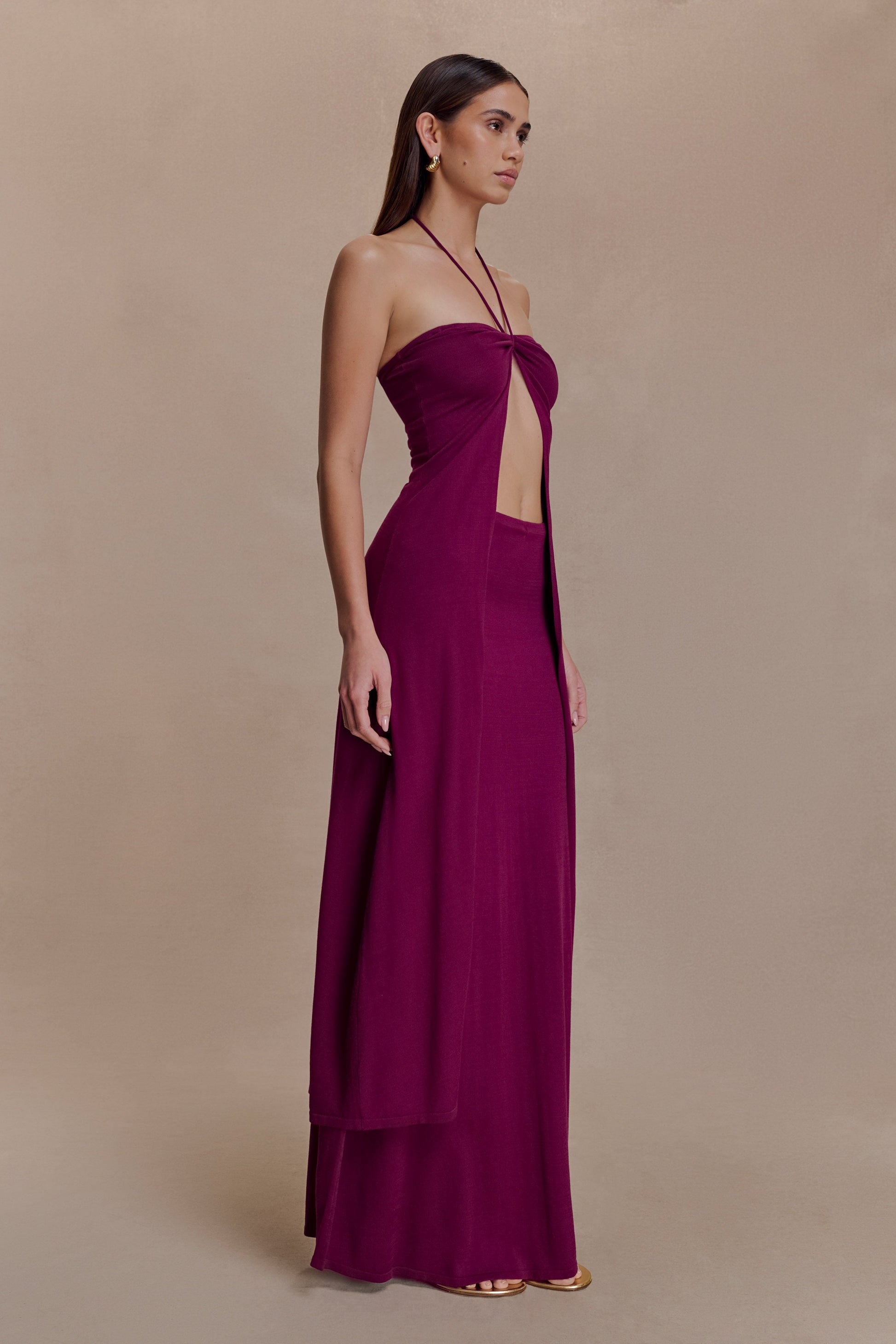 Martiena Knit Maxi Skirt - Plum #4