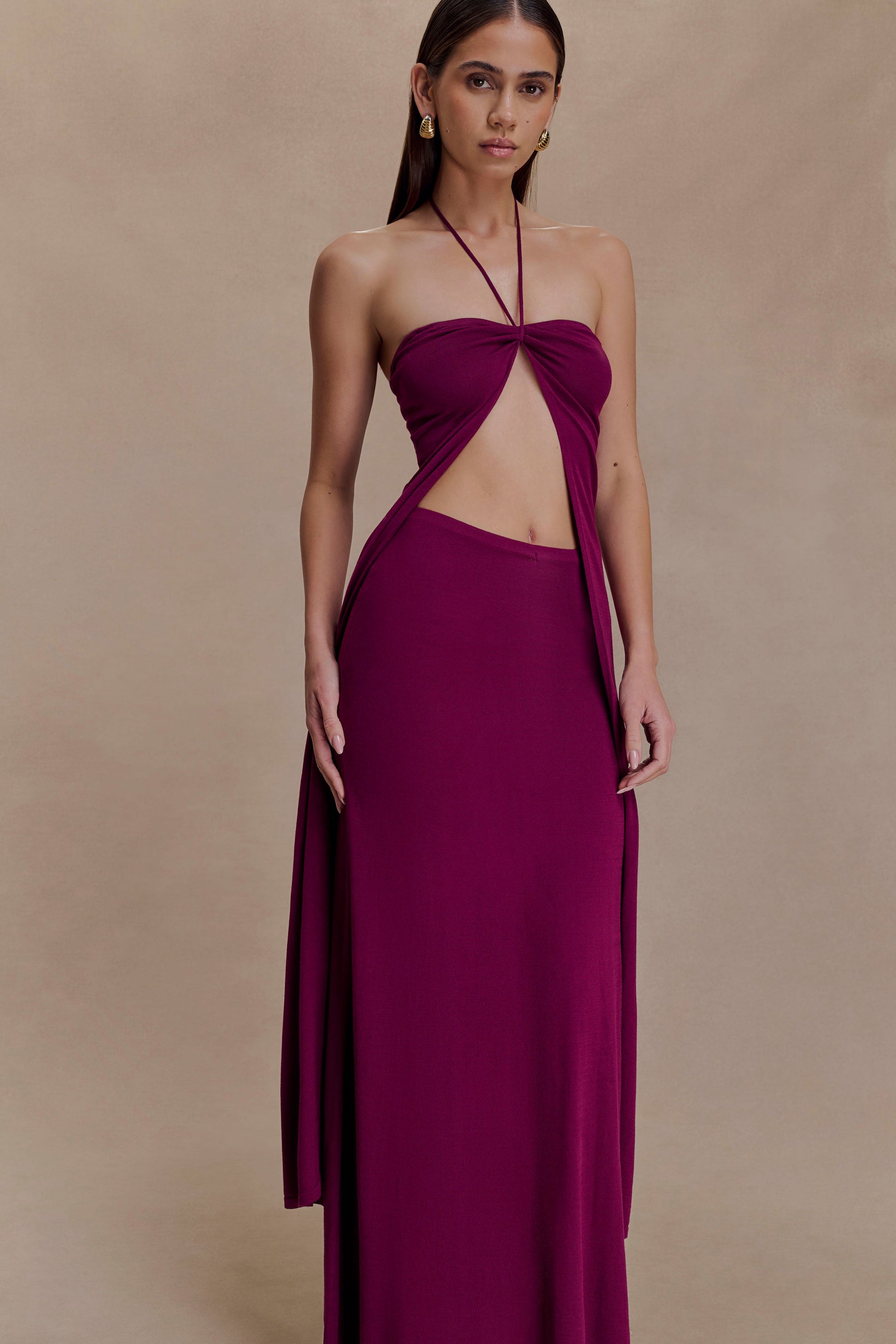 Martiena Knit Maxi Skirt - Plum #3