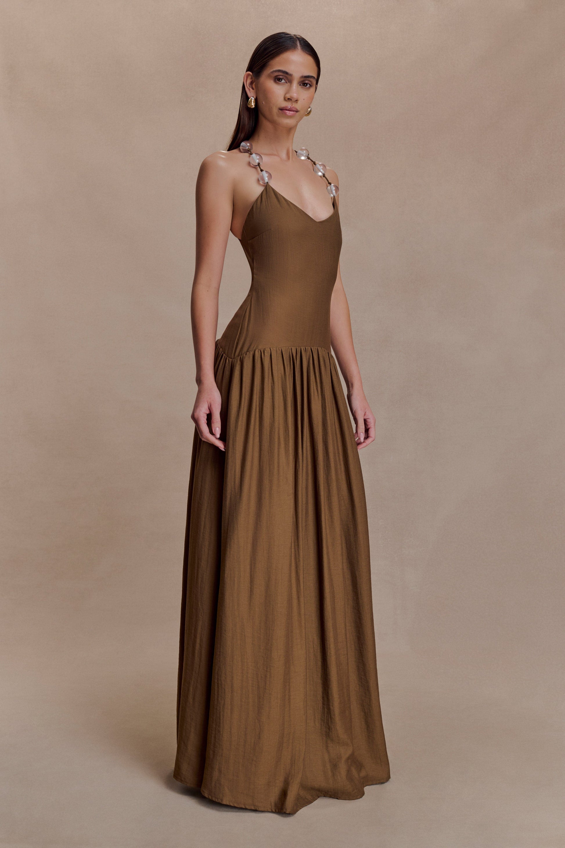 Darling Linen Maxi Dress - Chocolate #4