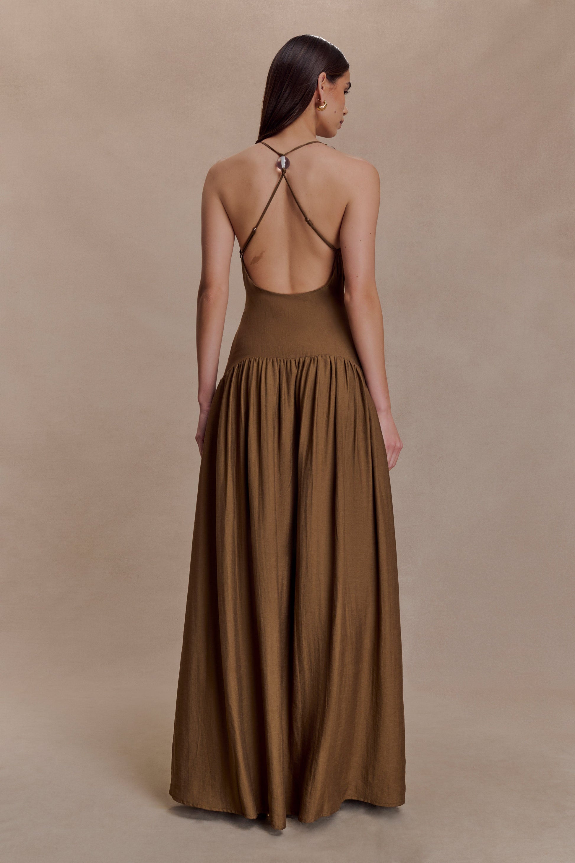 Darling Linen Maxi Dress - Chocolate #3