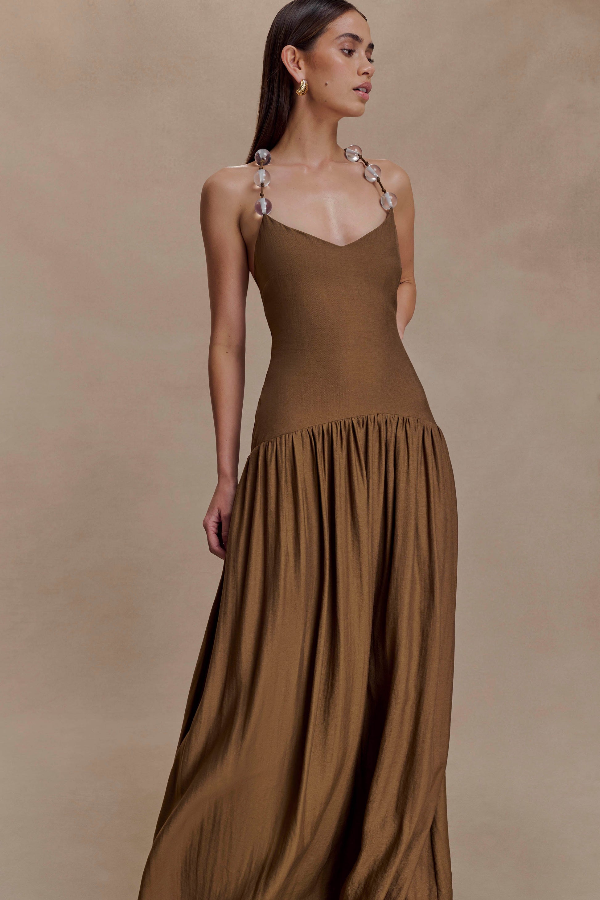 Darling Linen Maxi Dress - Chocolate #7