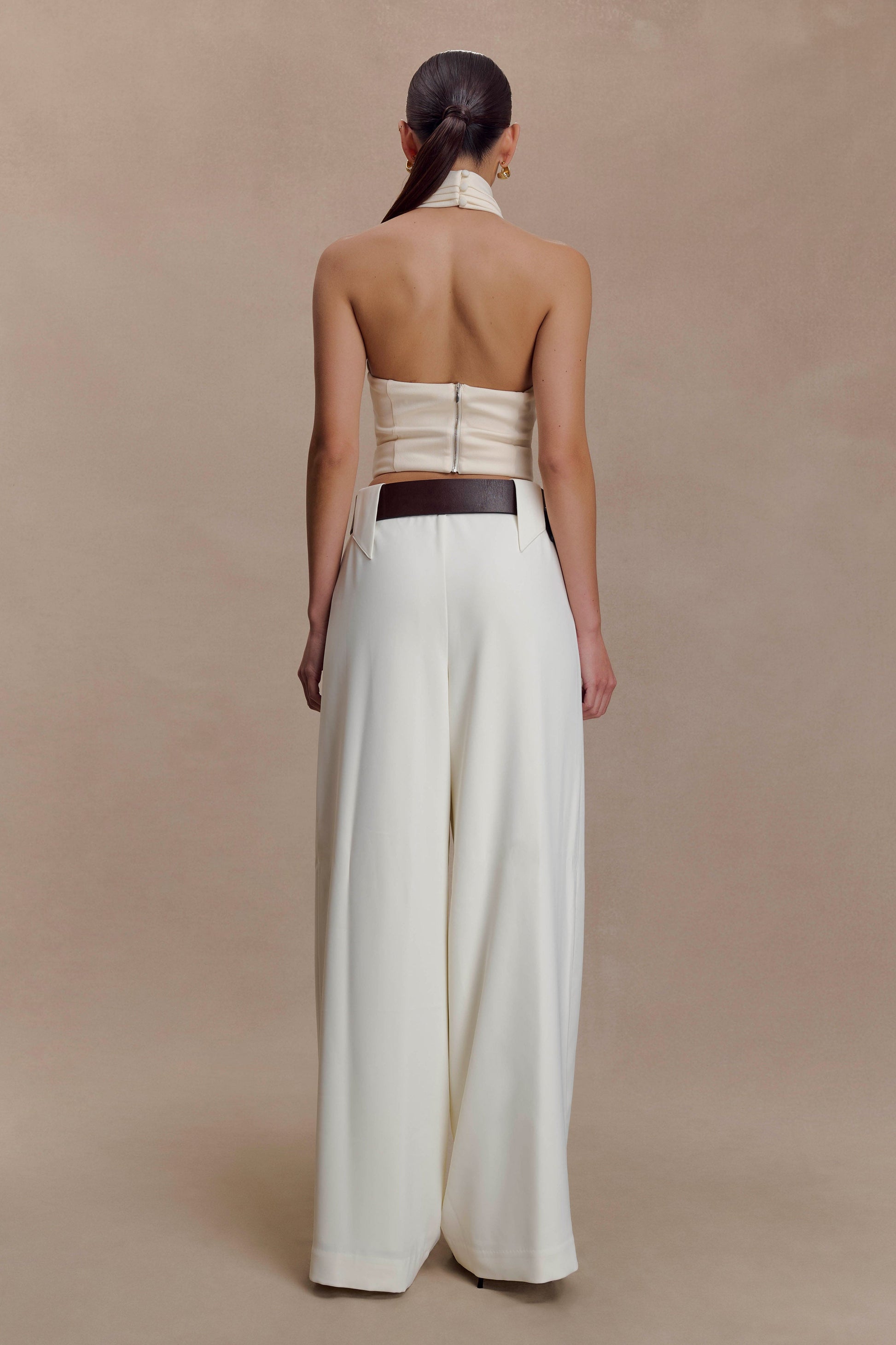 Arlo Wide Leg Suiting Trouser - Ivory #2