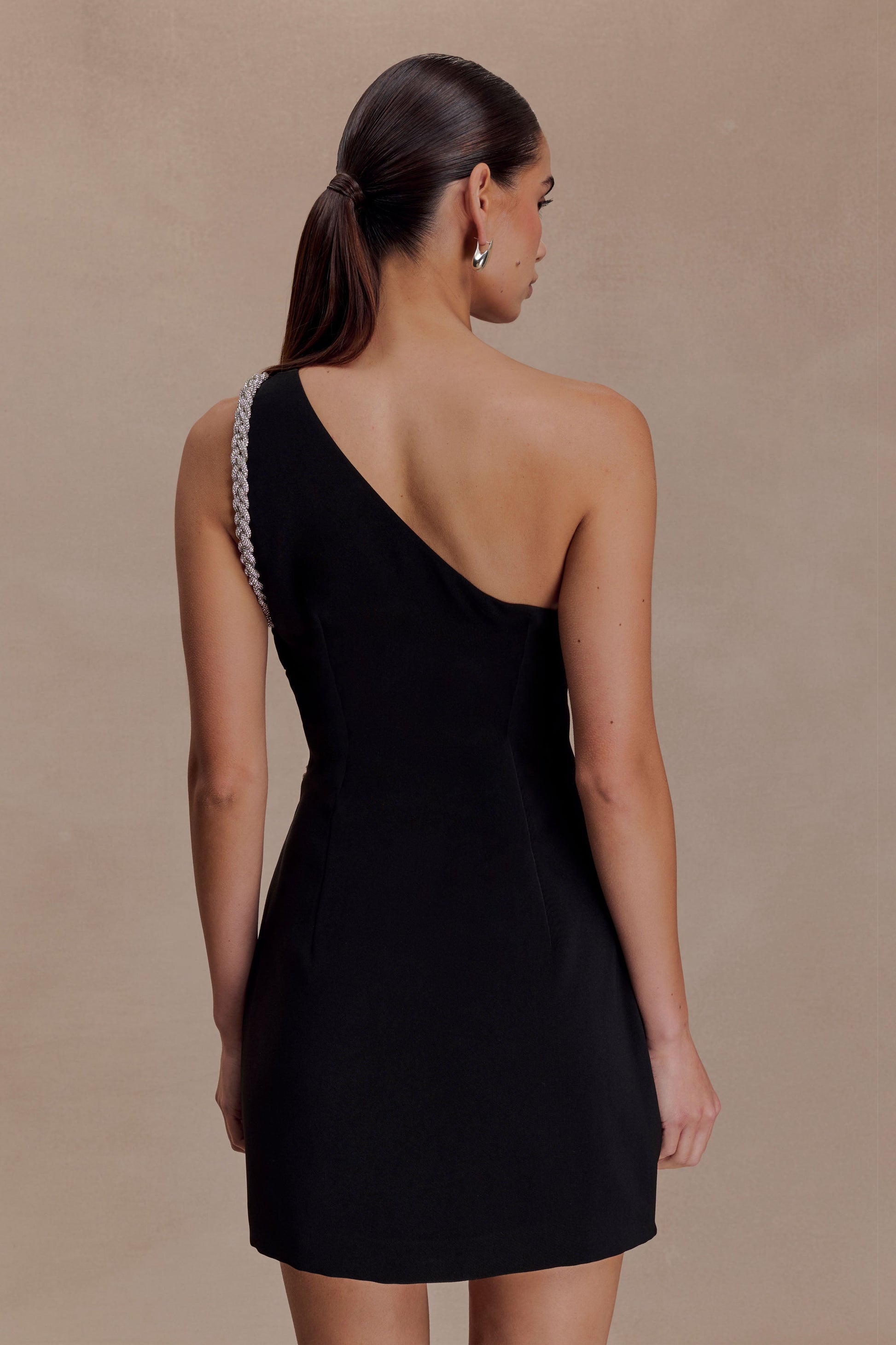 Eleonora Diamante Trim Mini Dress - Black #5