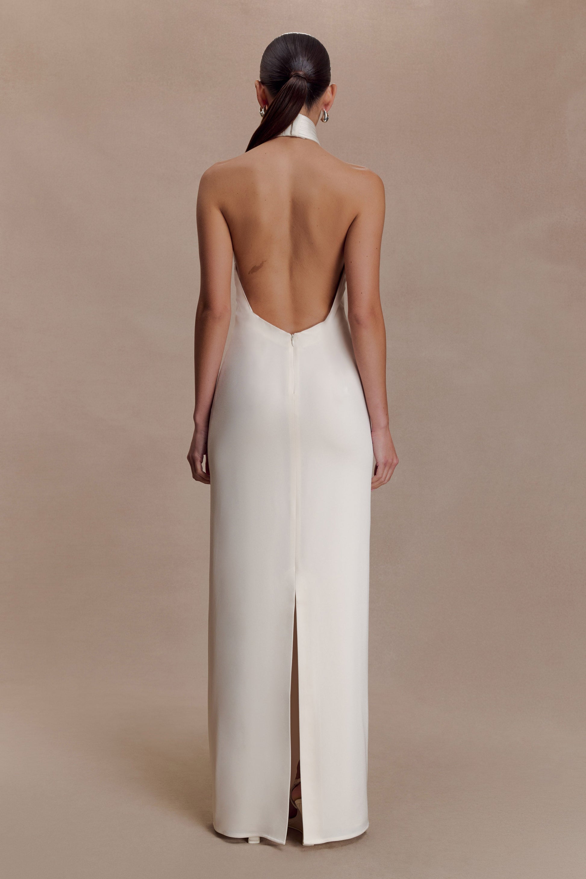 Freja Halter Maxi Dress With Hardware - Blush Ivory #2
