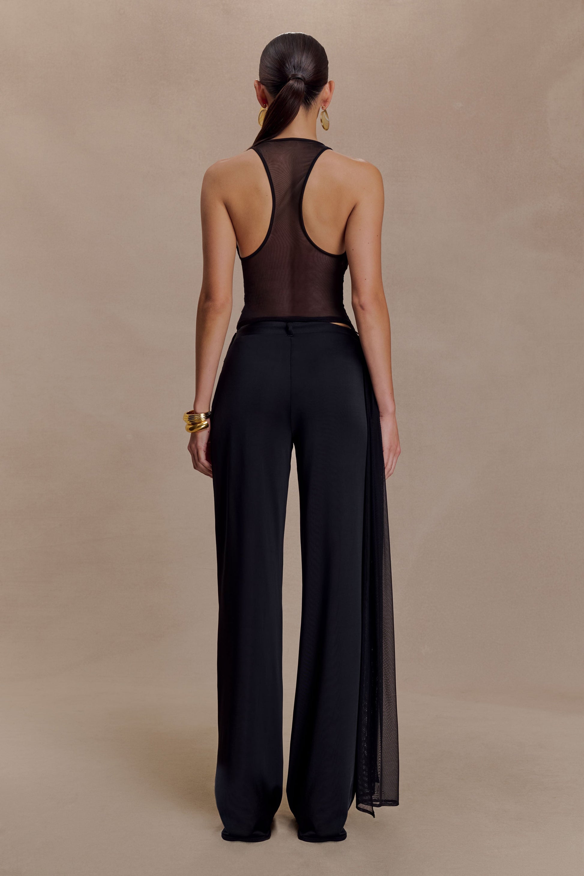 Aspyn Slinky And Mesh Top - Black #5