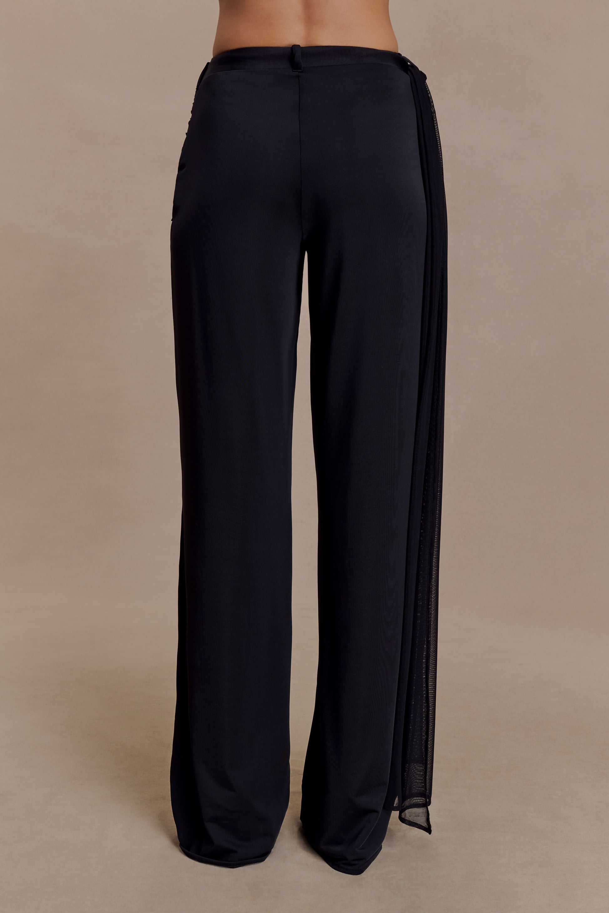 Aspyn Slinky Gathered Wide Leg Pants - Black #5