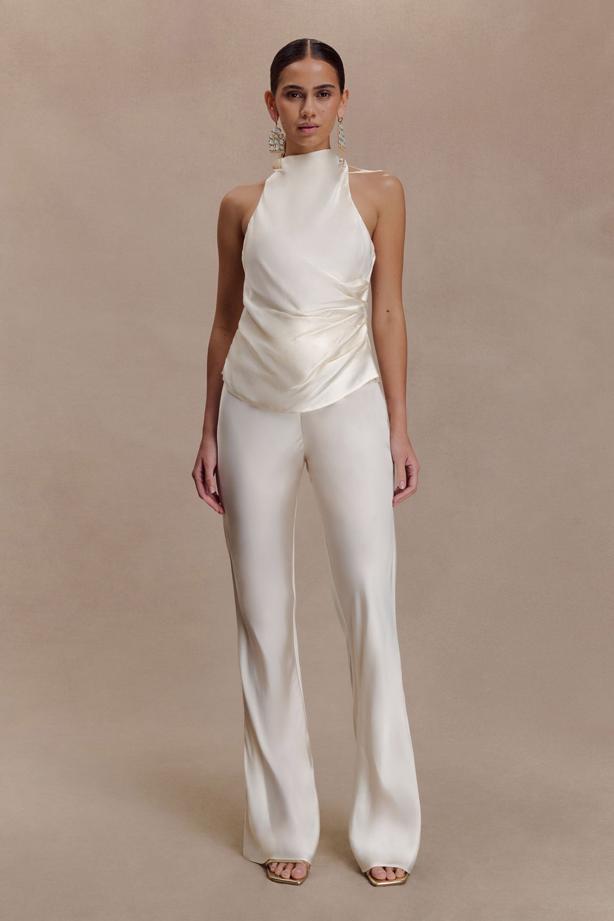 Bianca Satin Pants - Ivory