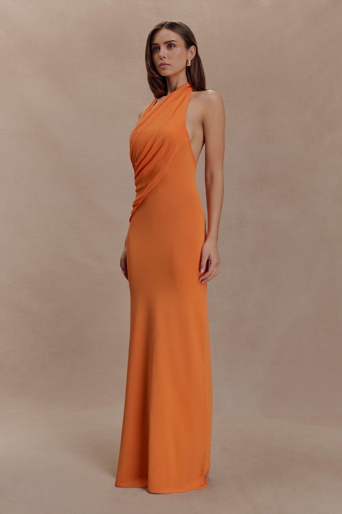 Elma Halter Knit Maxi Dress - Orange #4