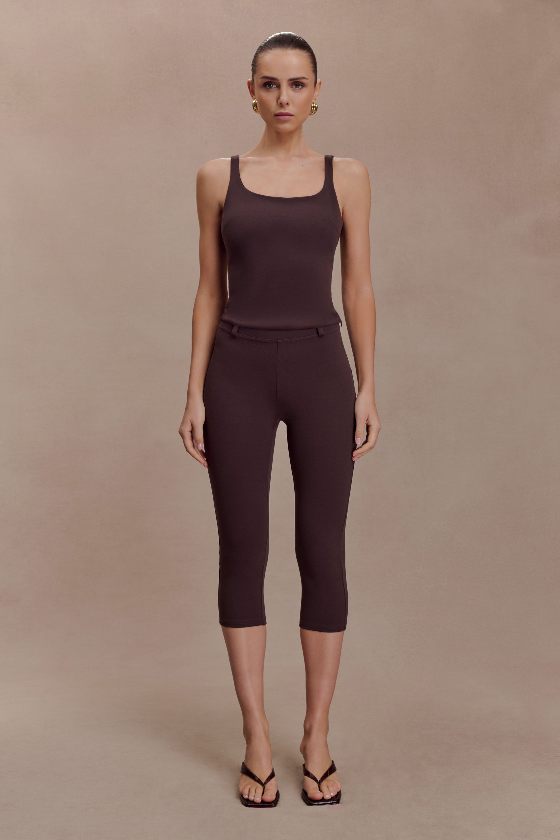 Blanca Stretch Crepe Cami Top - Chocolate #5