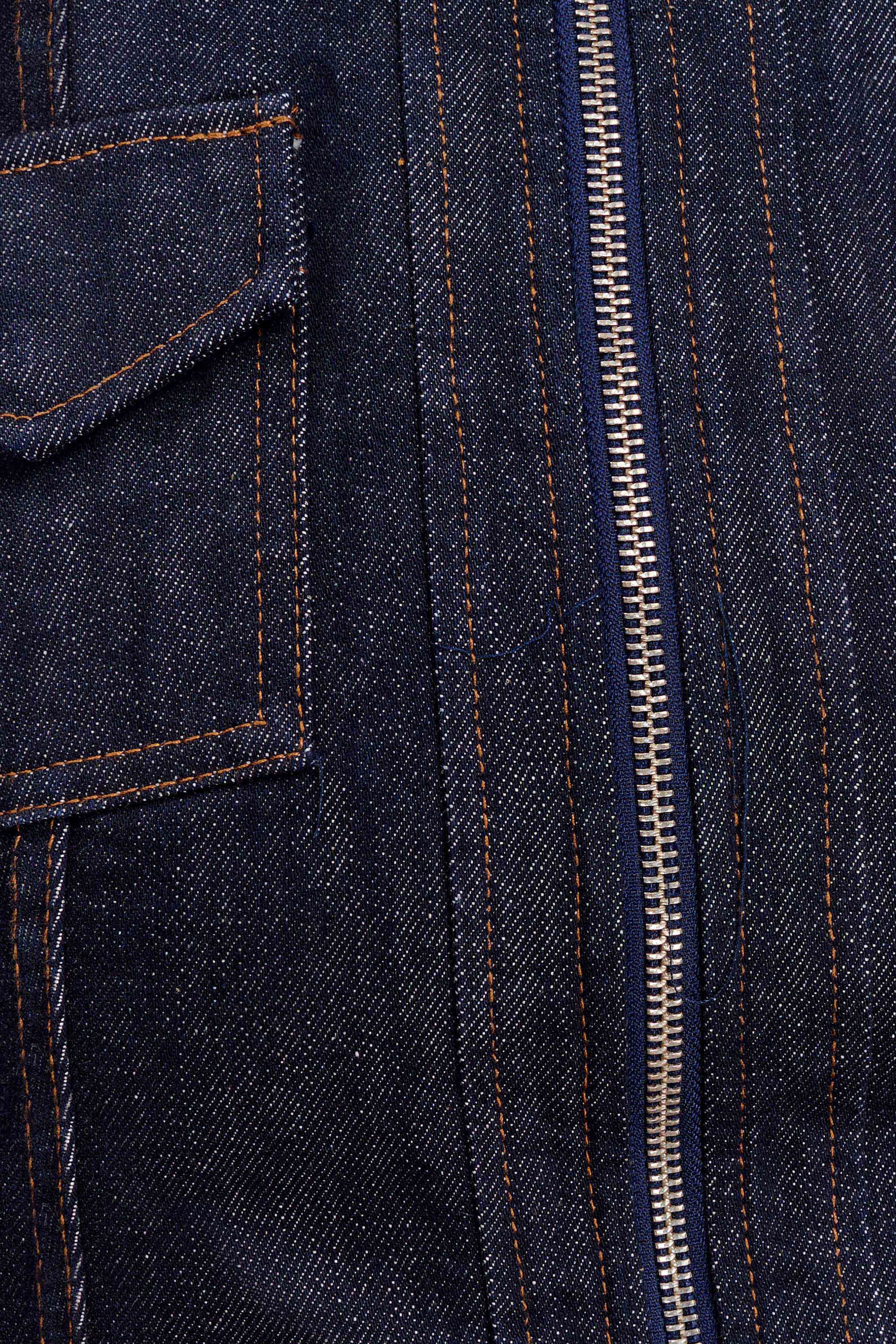Cierra Cinched Jacket Top - Washed Indigo Blue #7