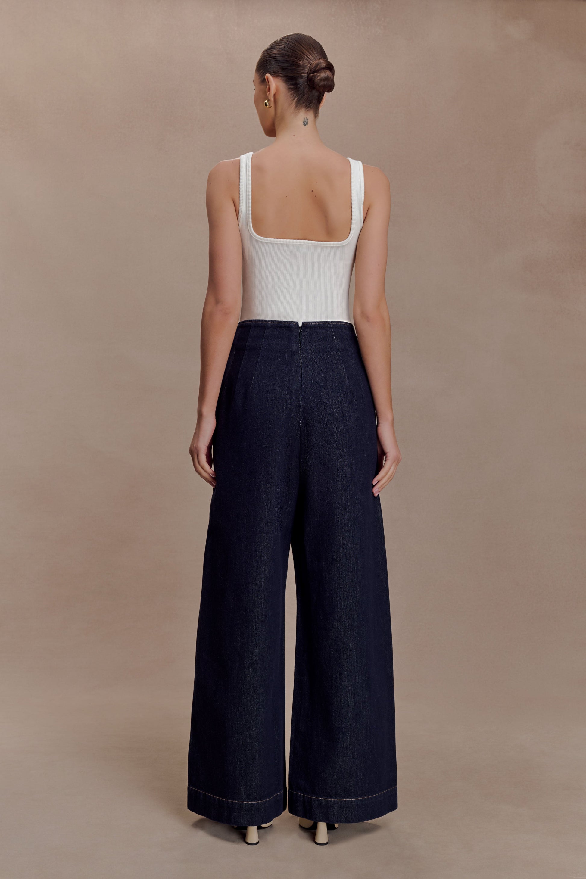 Maral High Waisted Dart Jeans - Washed Indigo Blue #2