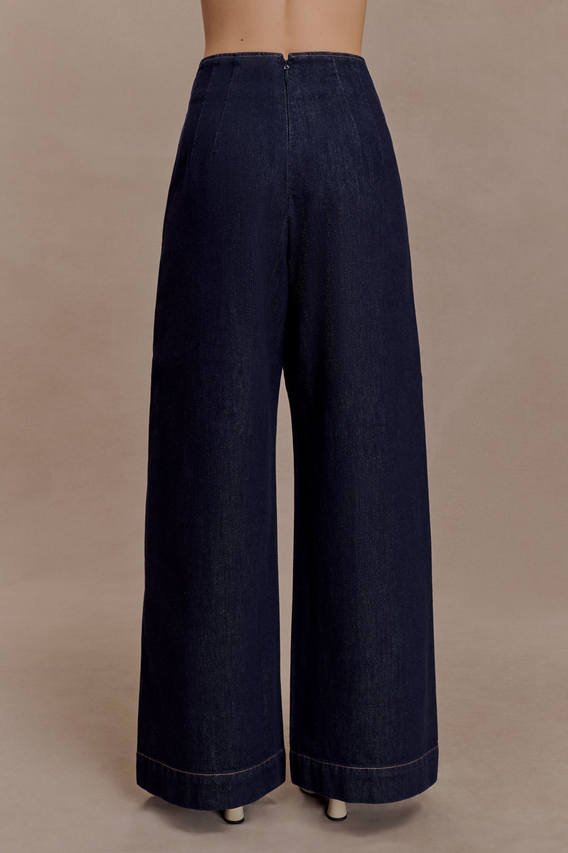 Maral High Waisted Dart Jeans - Washed Indigo Blue #5