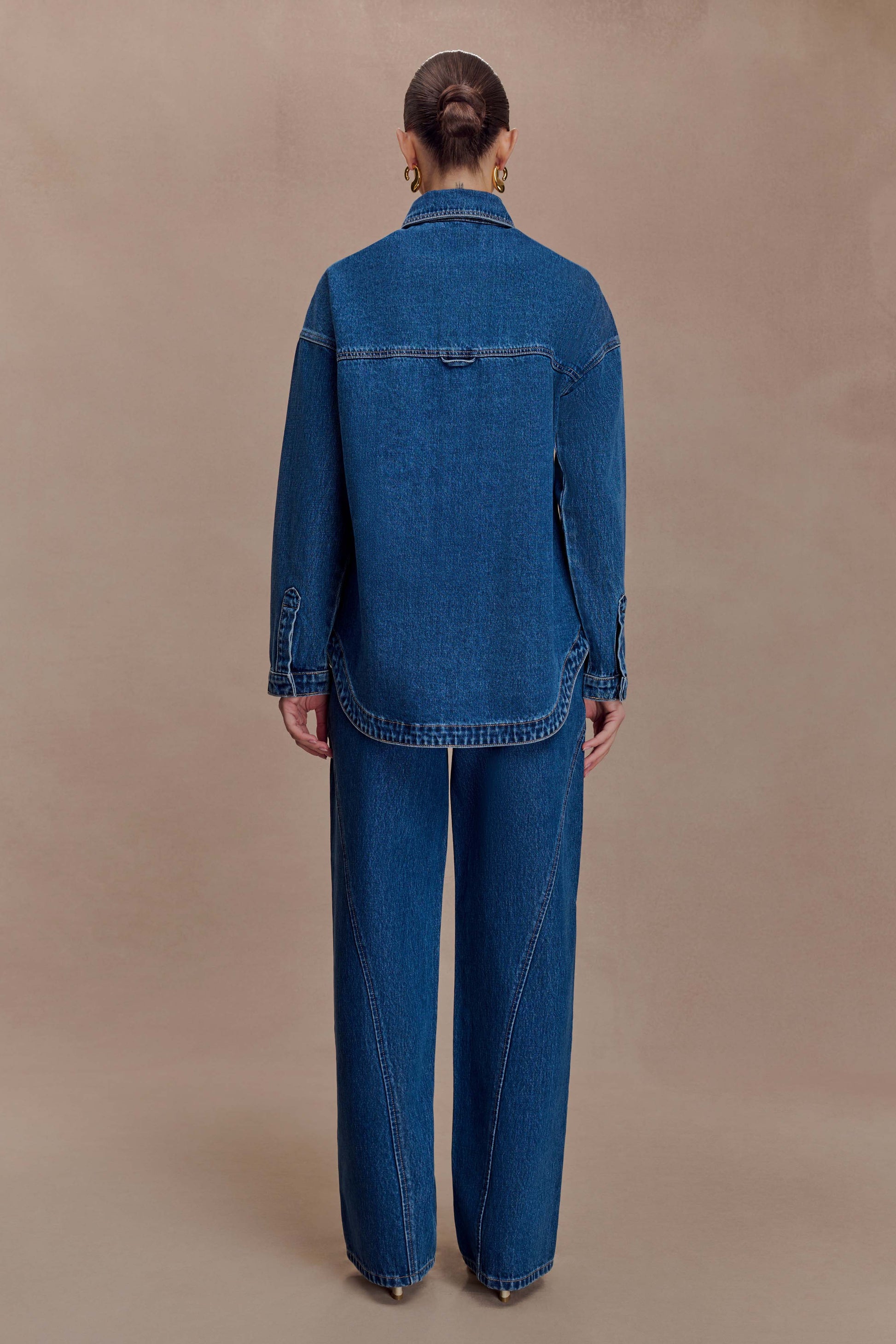 Georgette Mid Rise Paneled Denim Jeans - Dark Blue #5