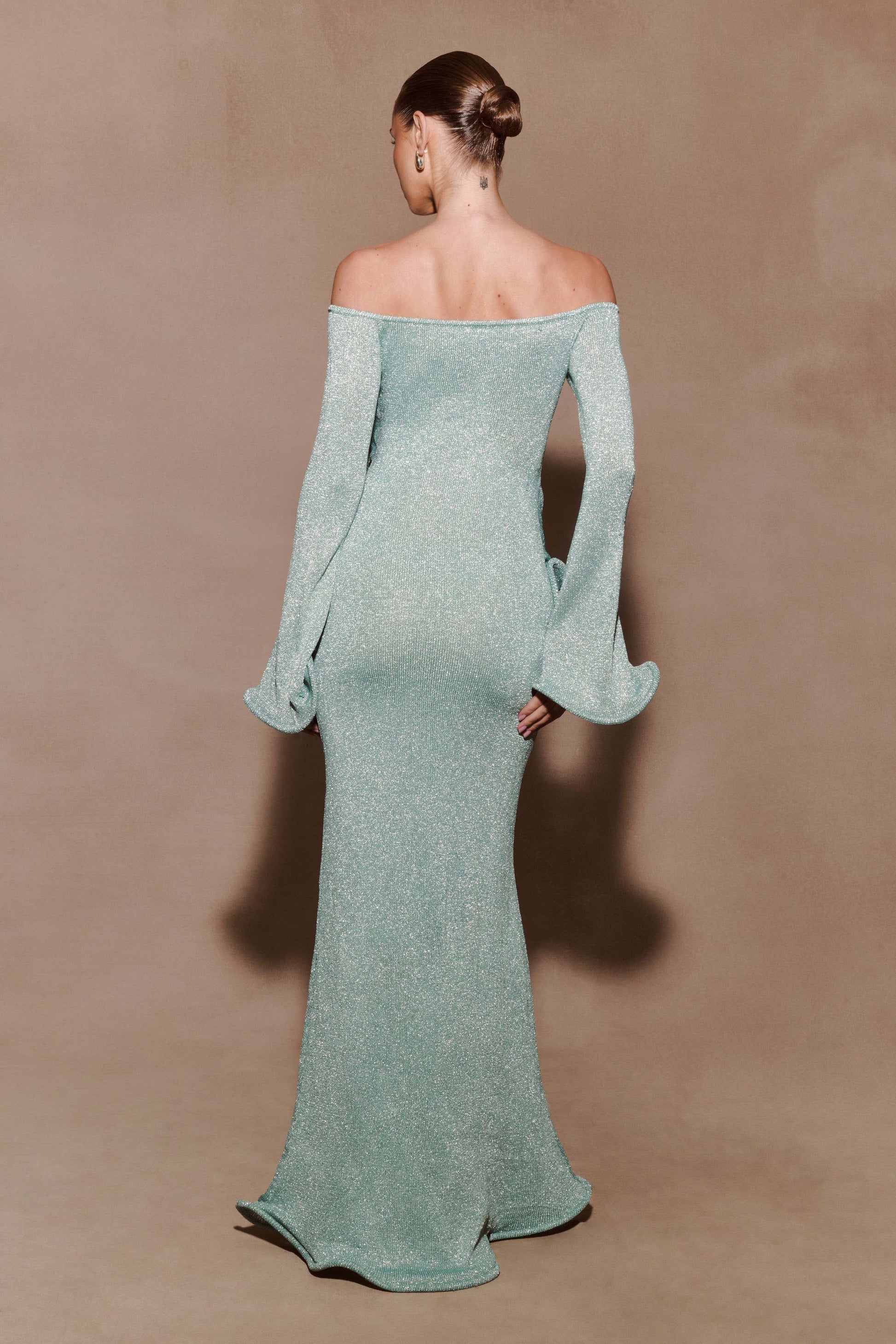 Sandrine Lurex Knit Maxi Dress - Aqua #3