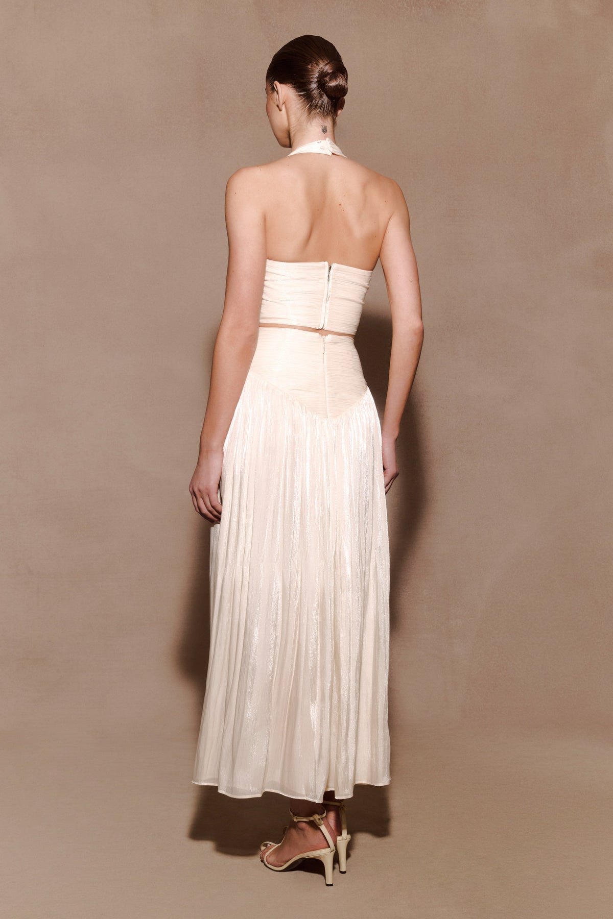 Makena Gathered Midi Skirt - Opal White #6