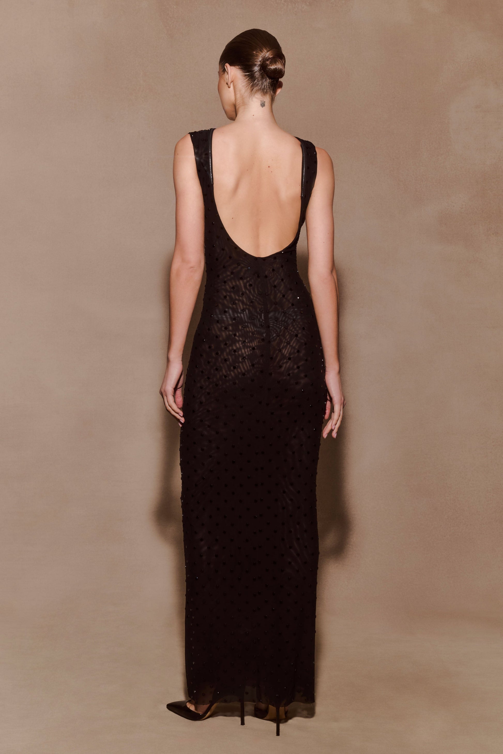 Samara Sleeveless Diamante Maxi Dress - Black #8