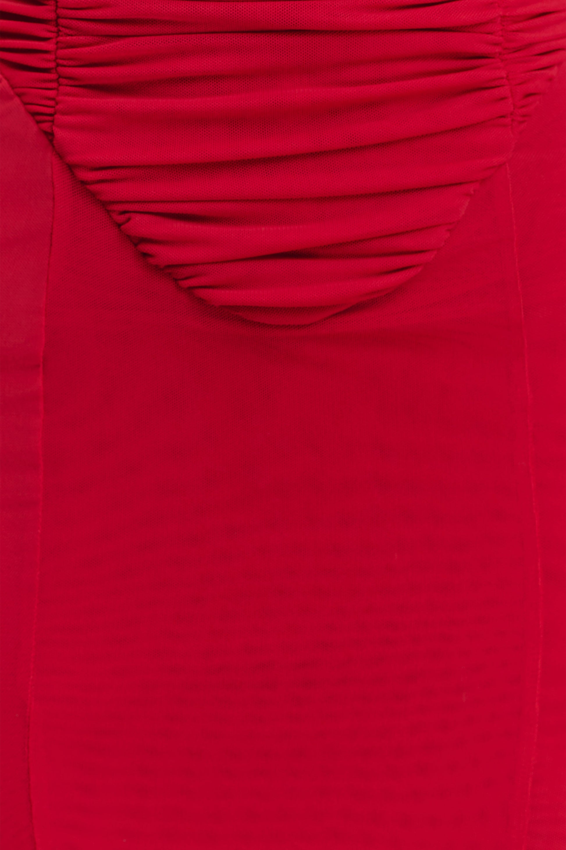 Willa Gathered Mesh Midi Dress - Ruby #6