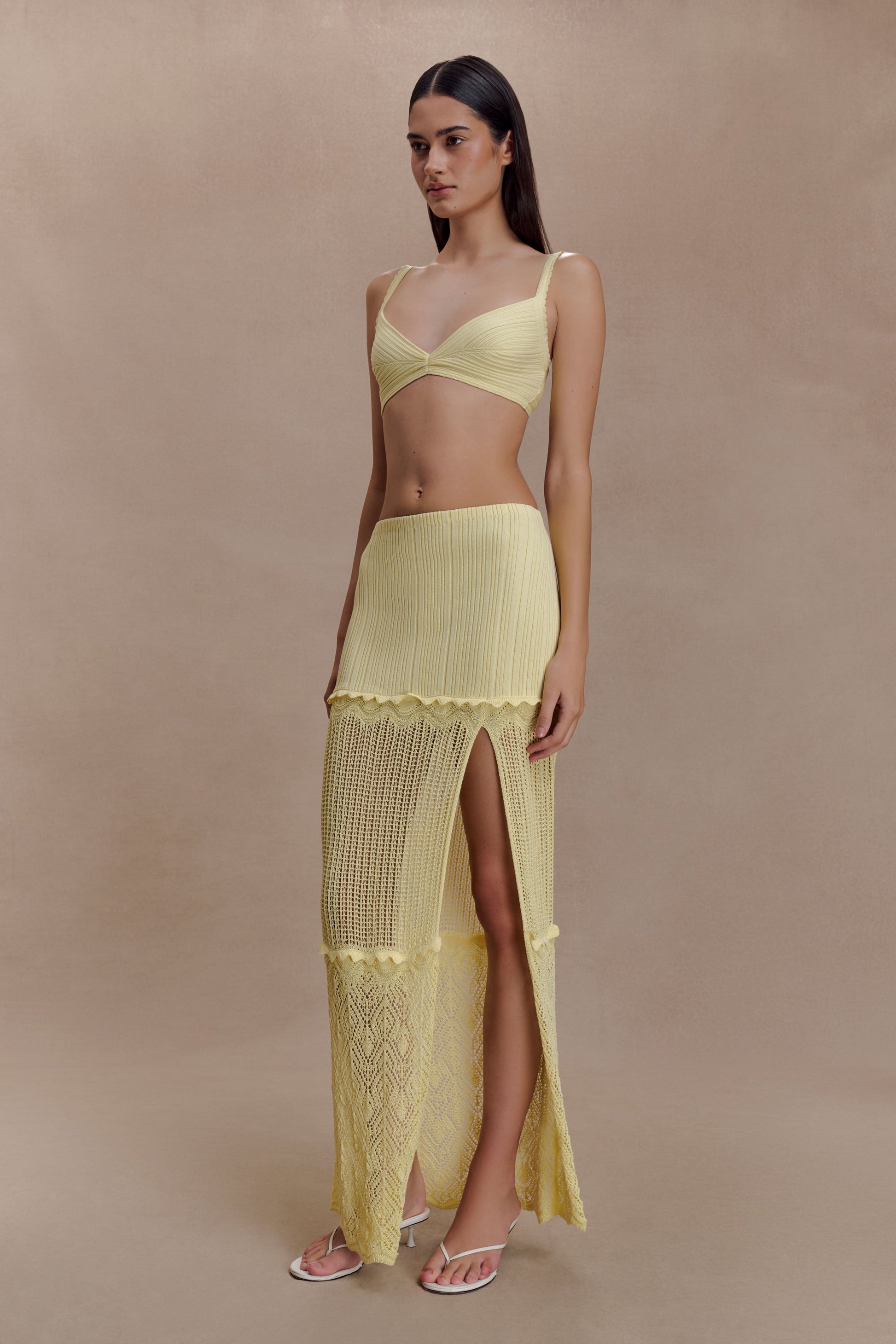 Coleene Pointelle Knit Top - Lemon #4