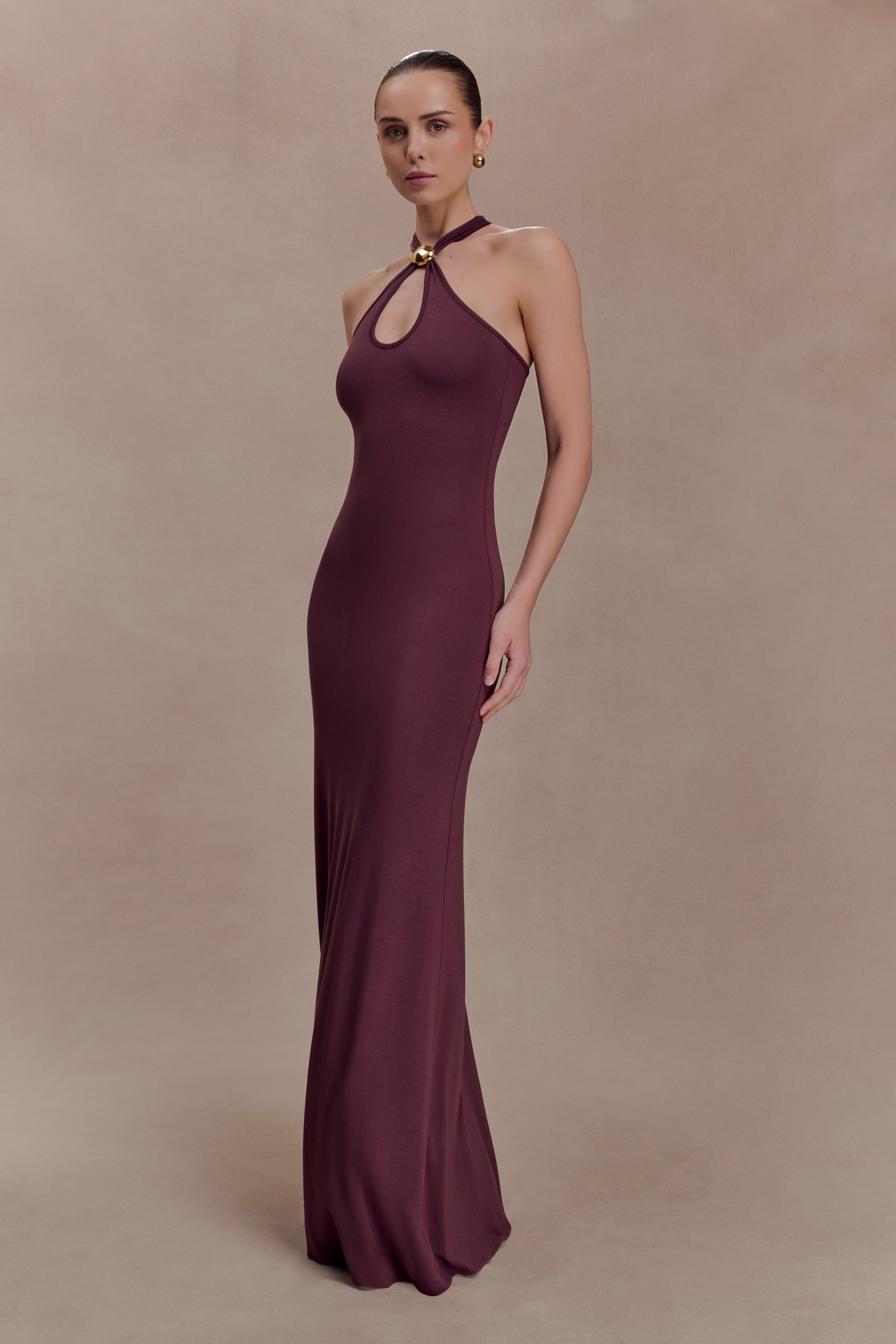 Ramona Modal Maxi Dress With Hardware - Mahogany #4