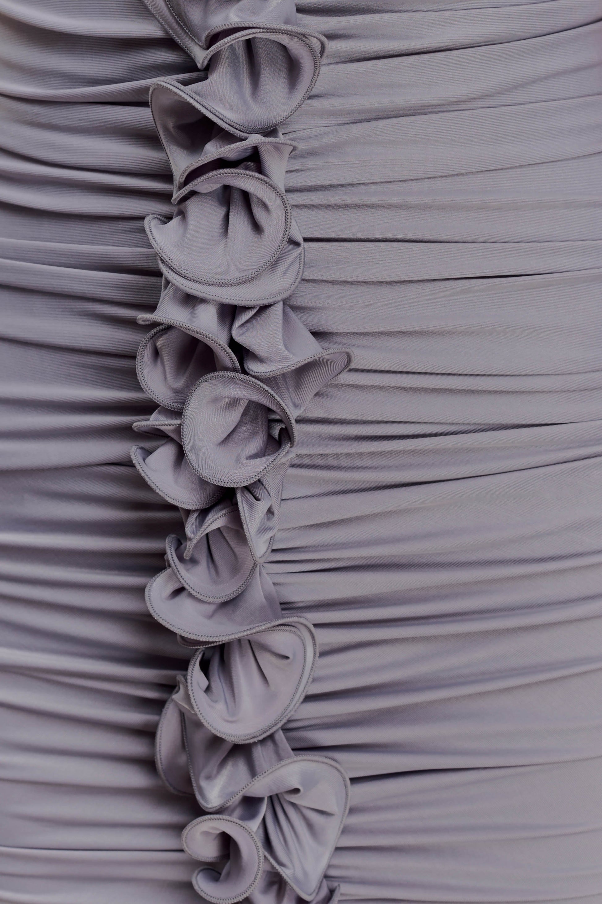Alessandra Slinky Ruffle Maxi Dress - Grey #7