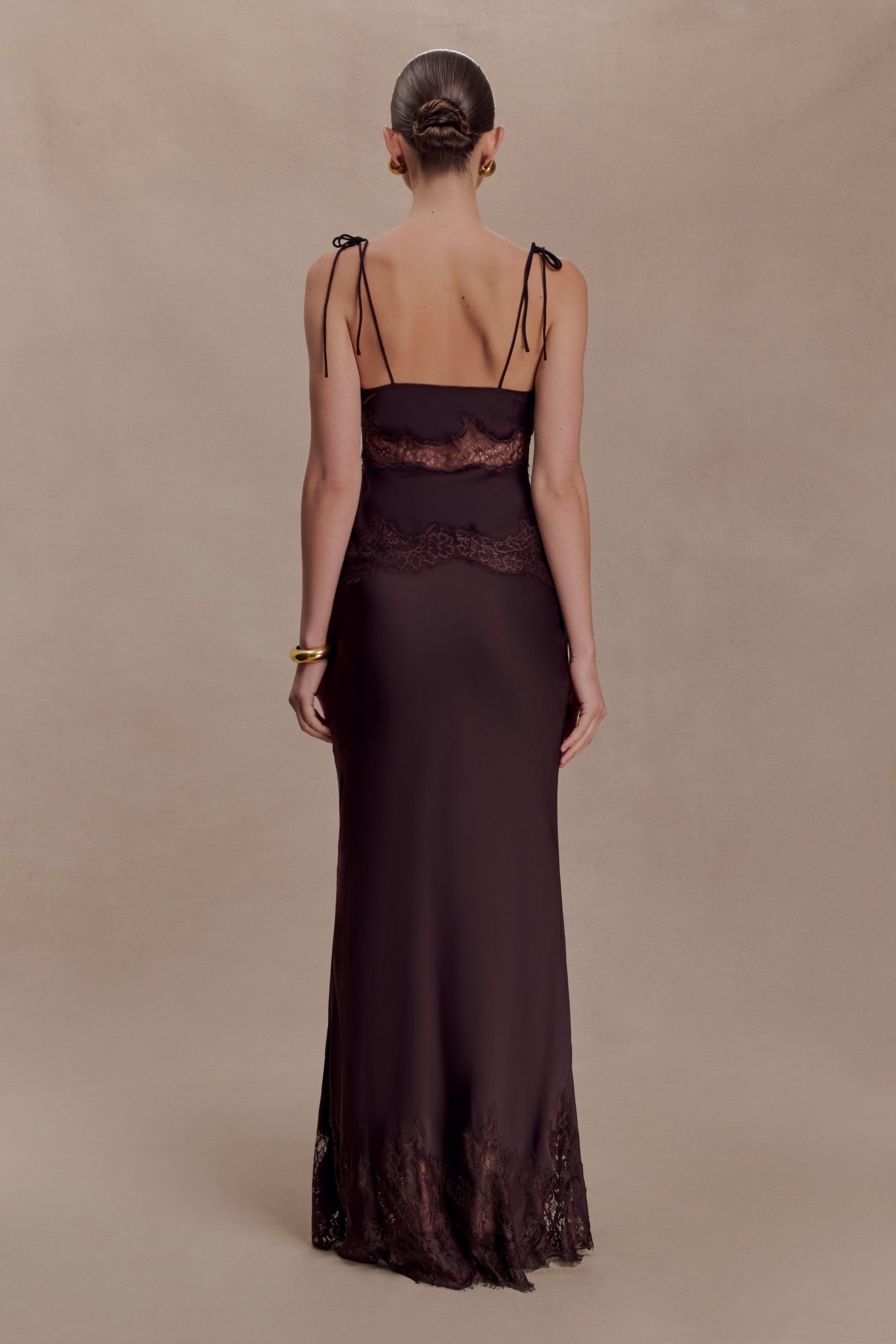 Nina Satin And Lace Camisole - Chocolate #5