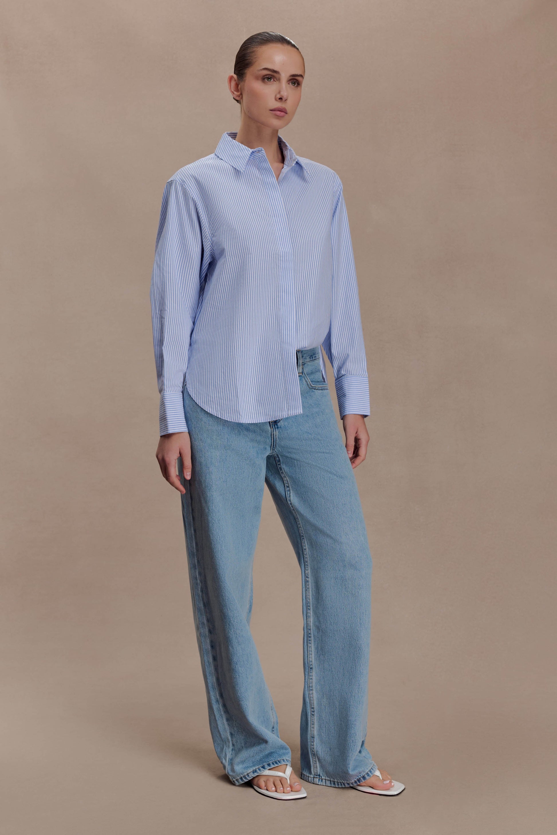 Hansen Oversized Shirt - Blue Pinstripe #3