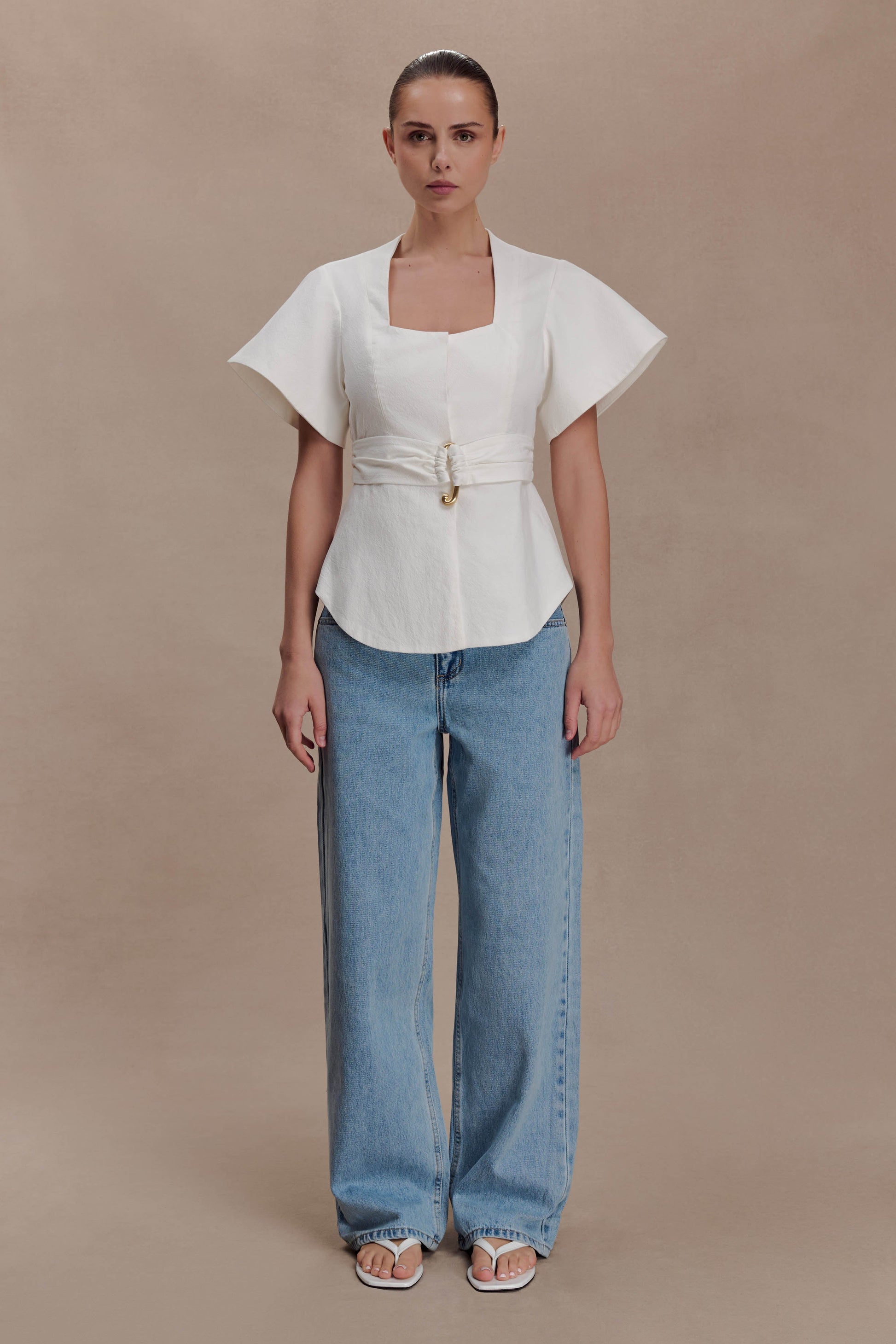Liberty Cotton Shortsleeve Top - White #8
