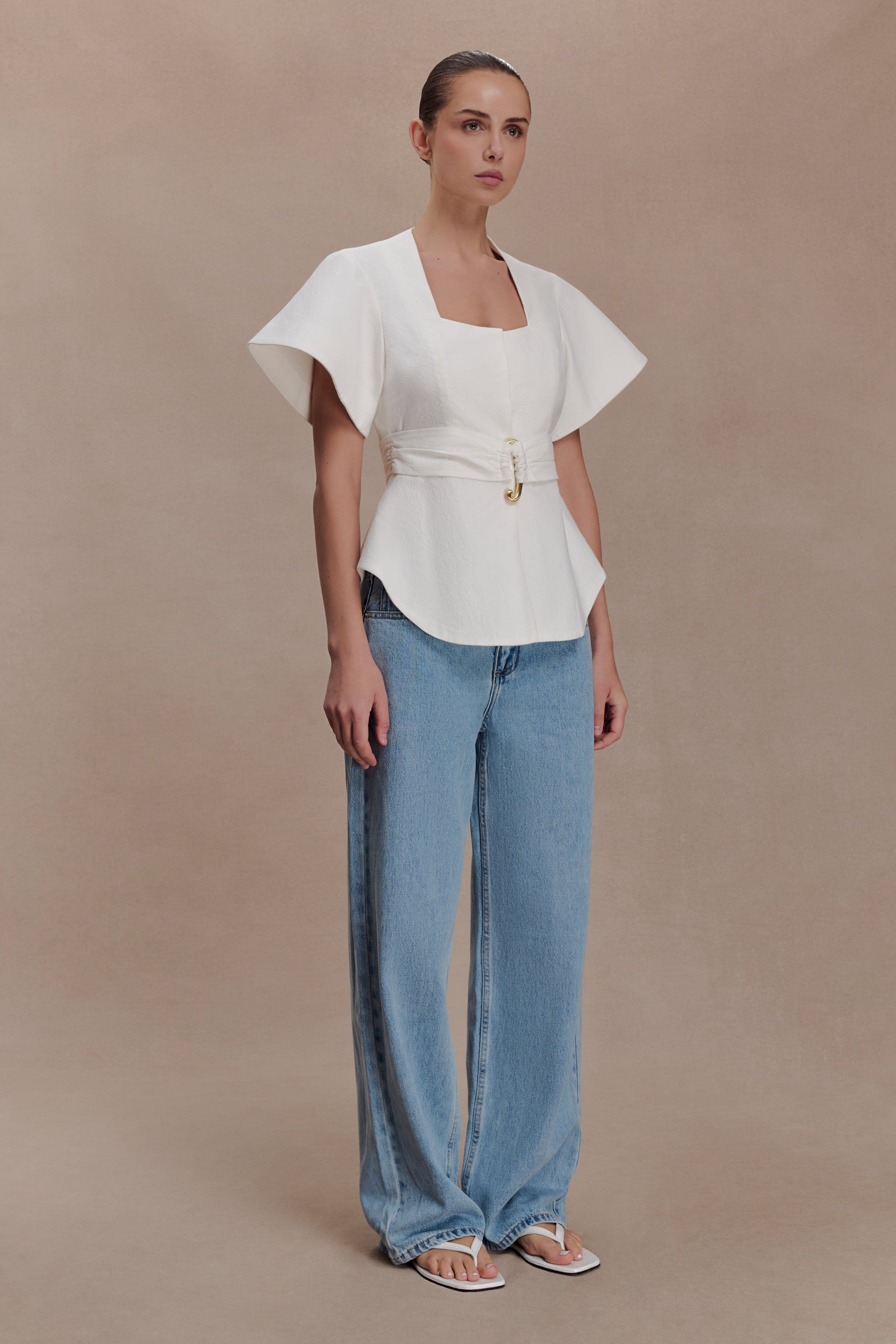 Liberty Cotton Shortsleeve Top - White #6