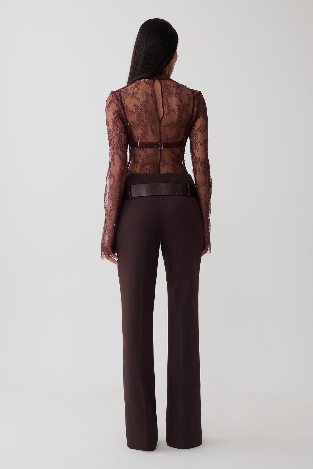 Brooke Straight Leg Suiting Pant - Burgundy #2