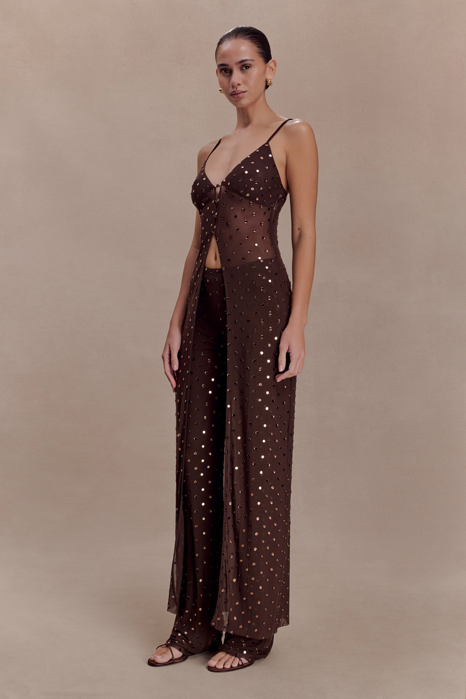Jackie Diamante Straight Leg Pants - Chocolate #3