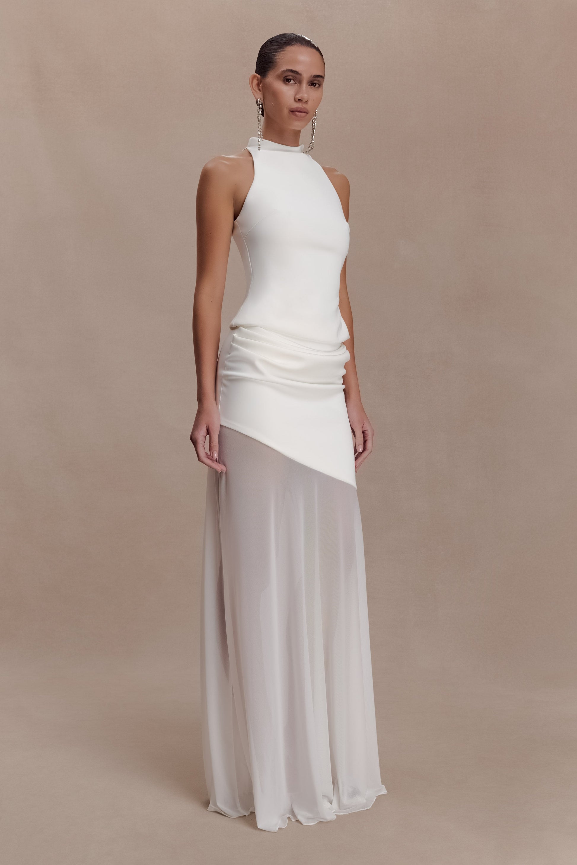 Portia Scuba Sleeveless Top - White #4