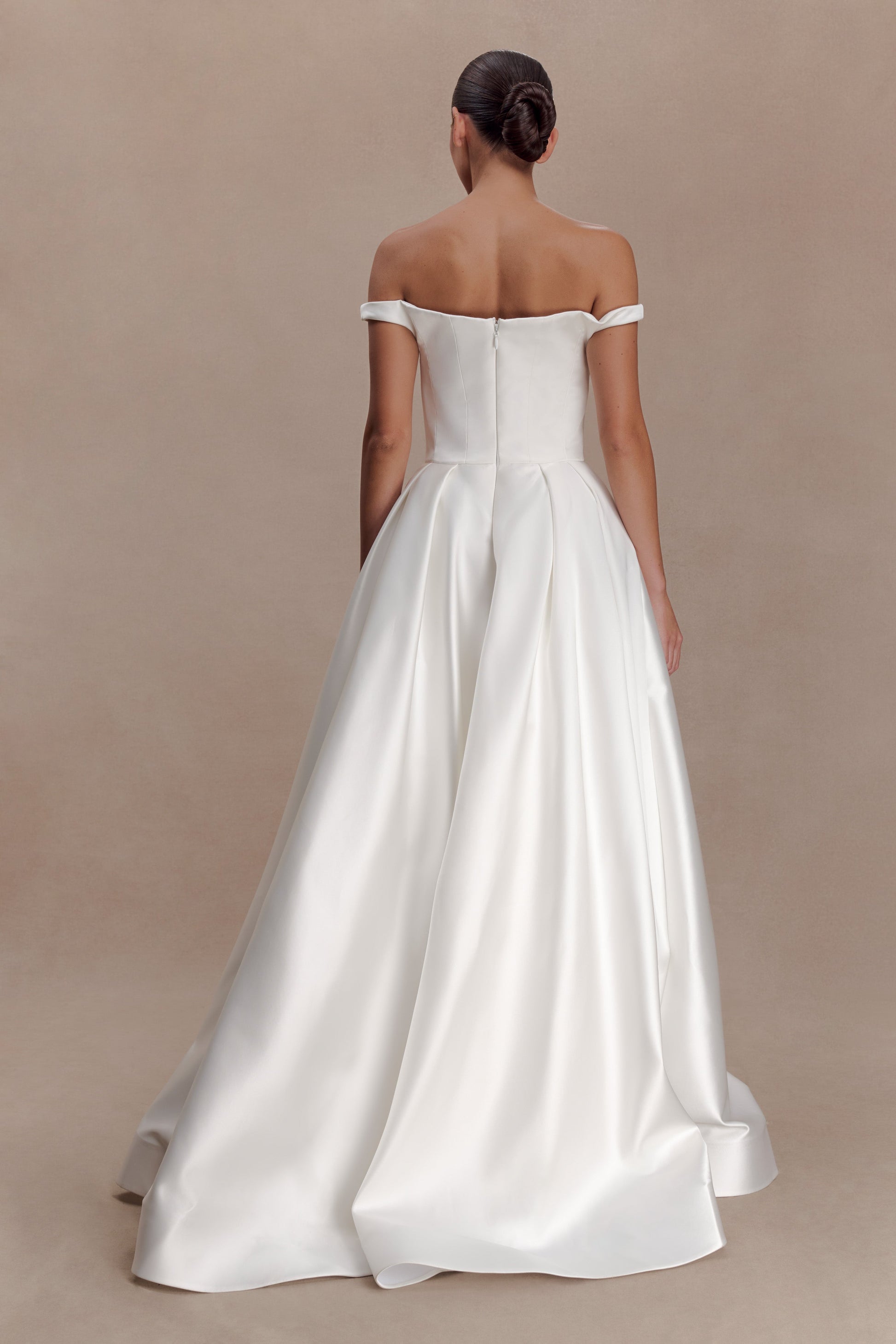 Willow Off Shoulder Satin Maxi Gown - White #7