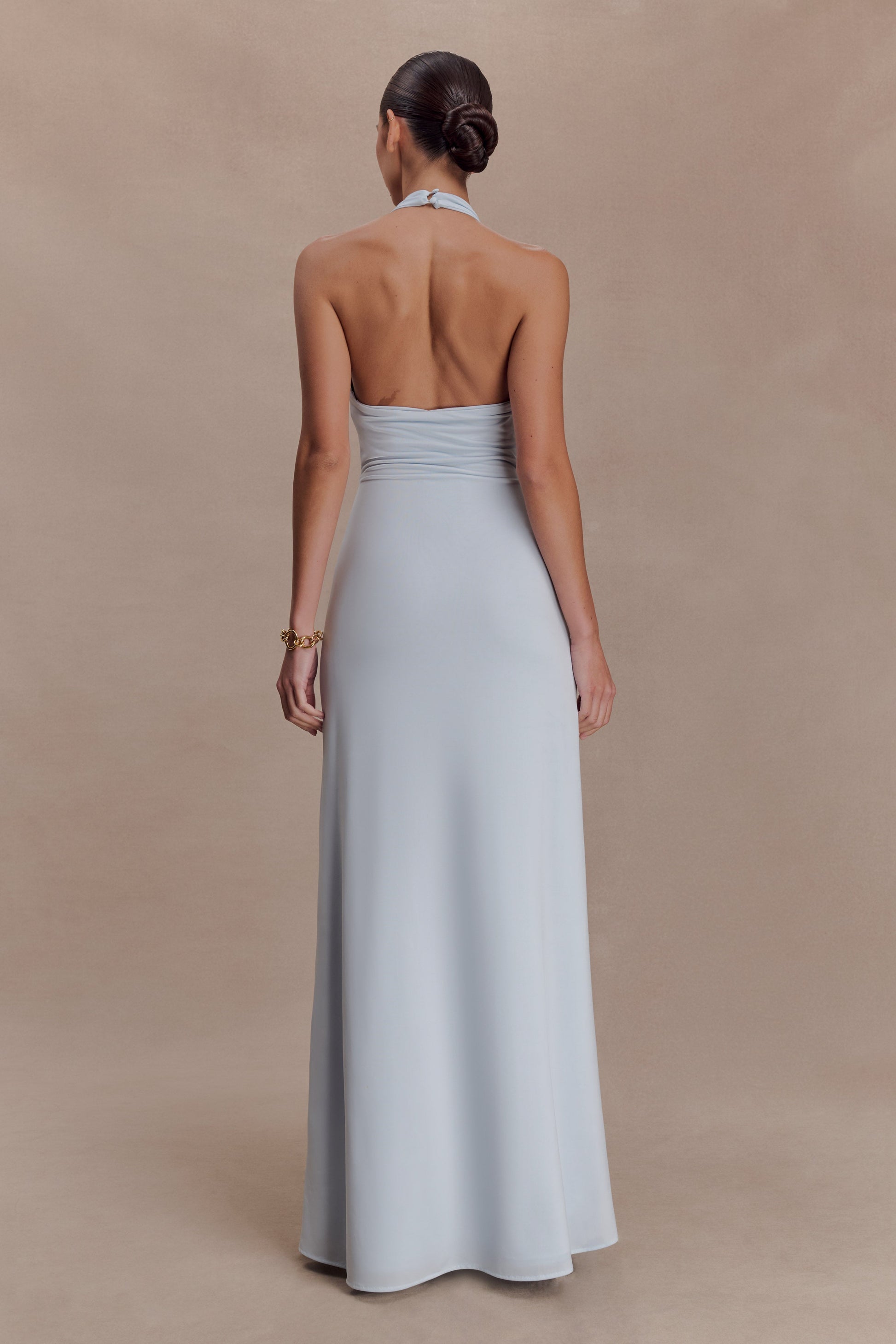 Veda Slinky Halter Maxi Dress - Pale Blue #4