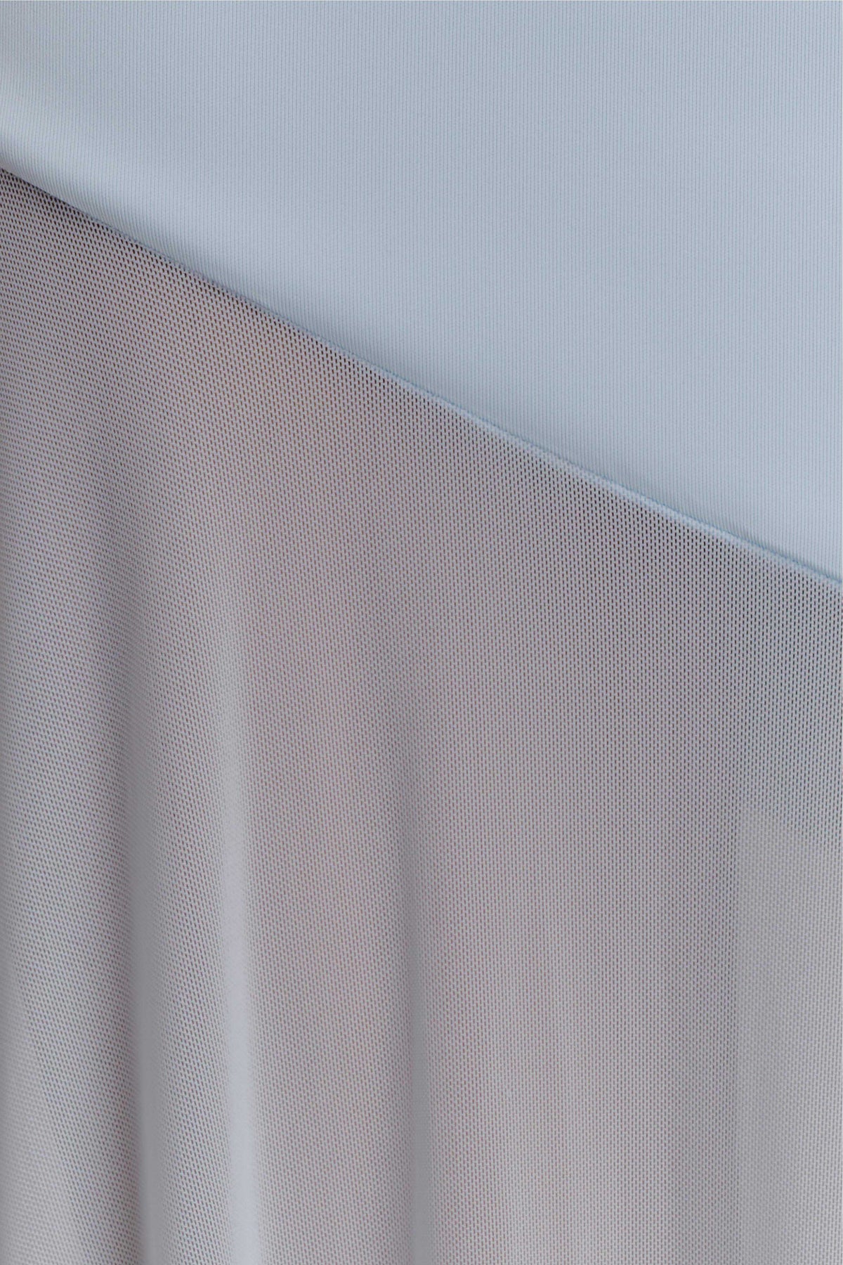 Portia Scuba And Mesh Maxi Skirt - Pale Blue #7
