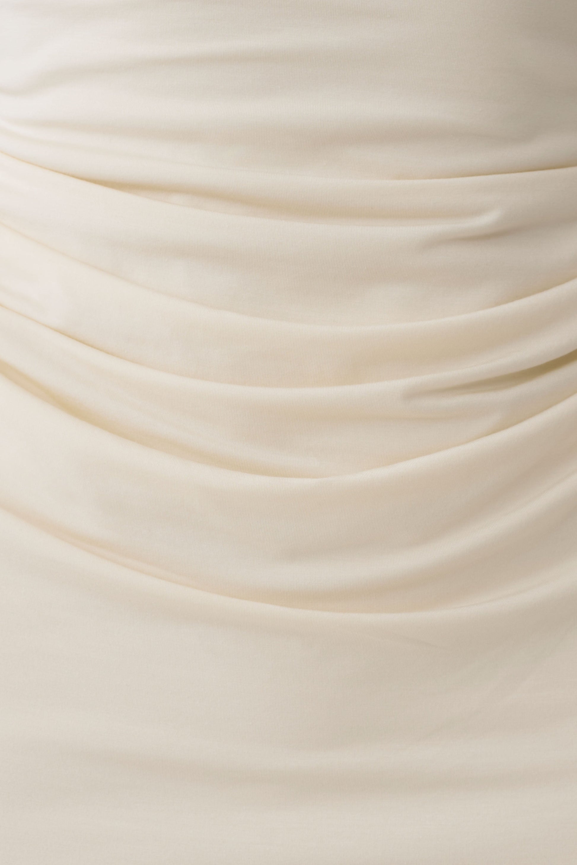 Vina Gathered Jersey Midi Dress - Ivory #9