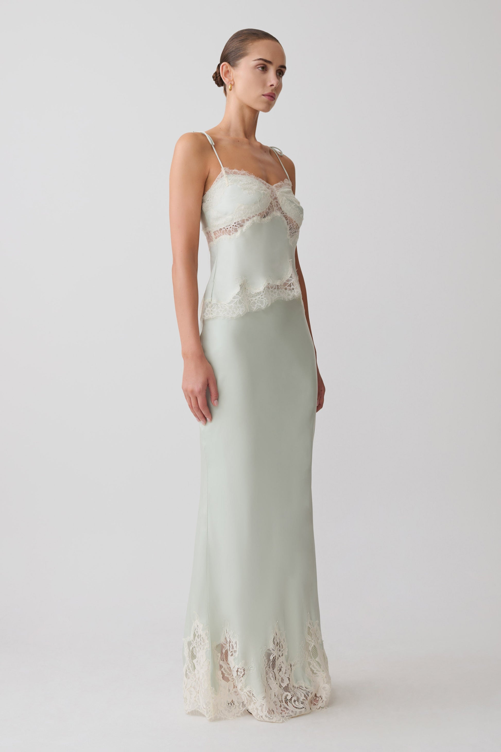 Nina Satin And Lace Camisole - Sage #5