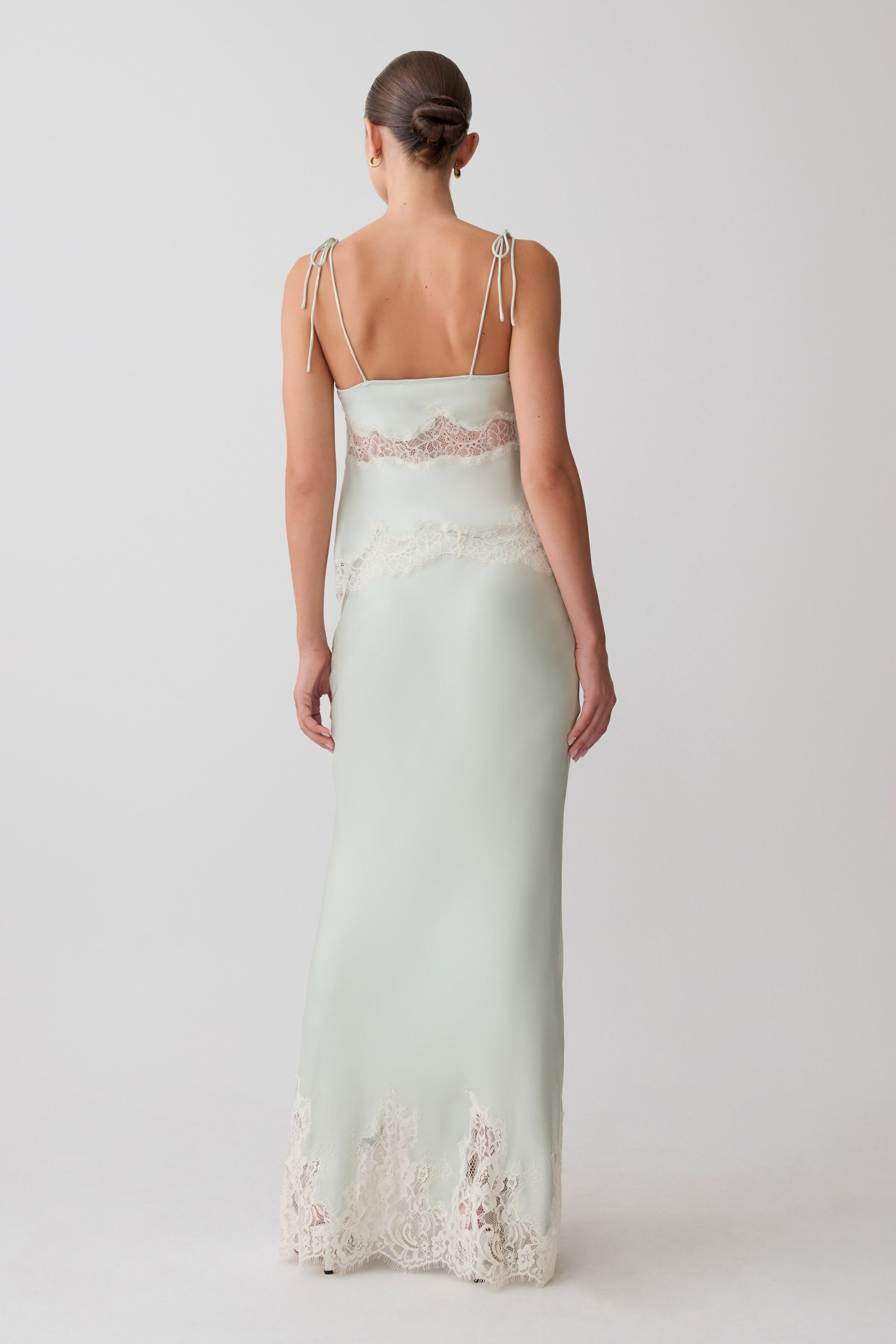Nina Satin And Lace Camisole - Sage #6