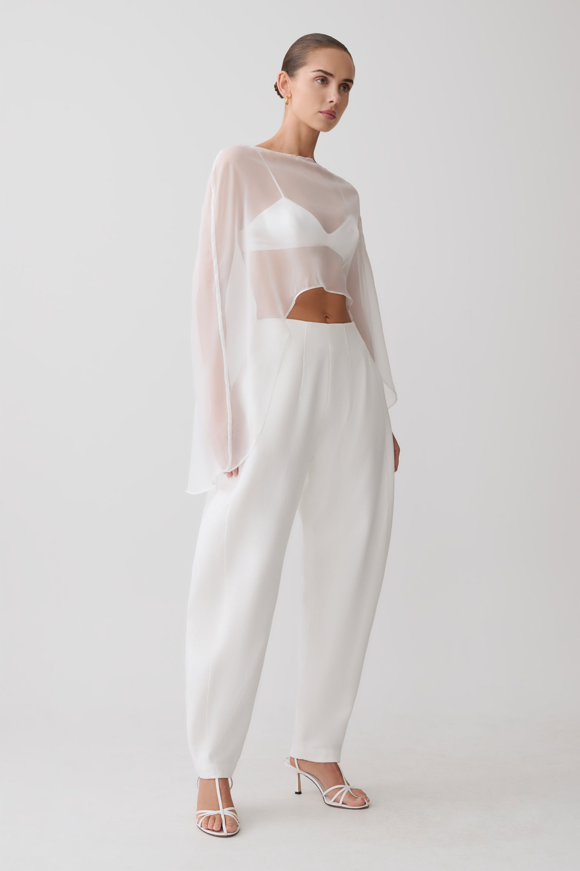 Kirstine Bralette With Chiffon Cape - Ivory #6