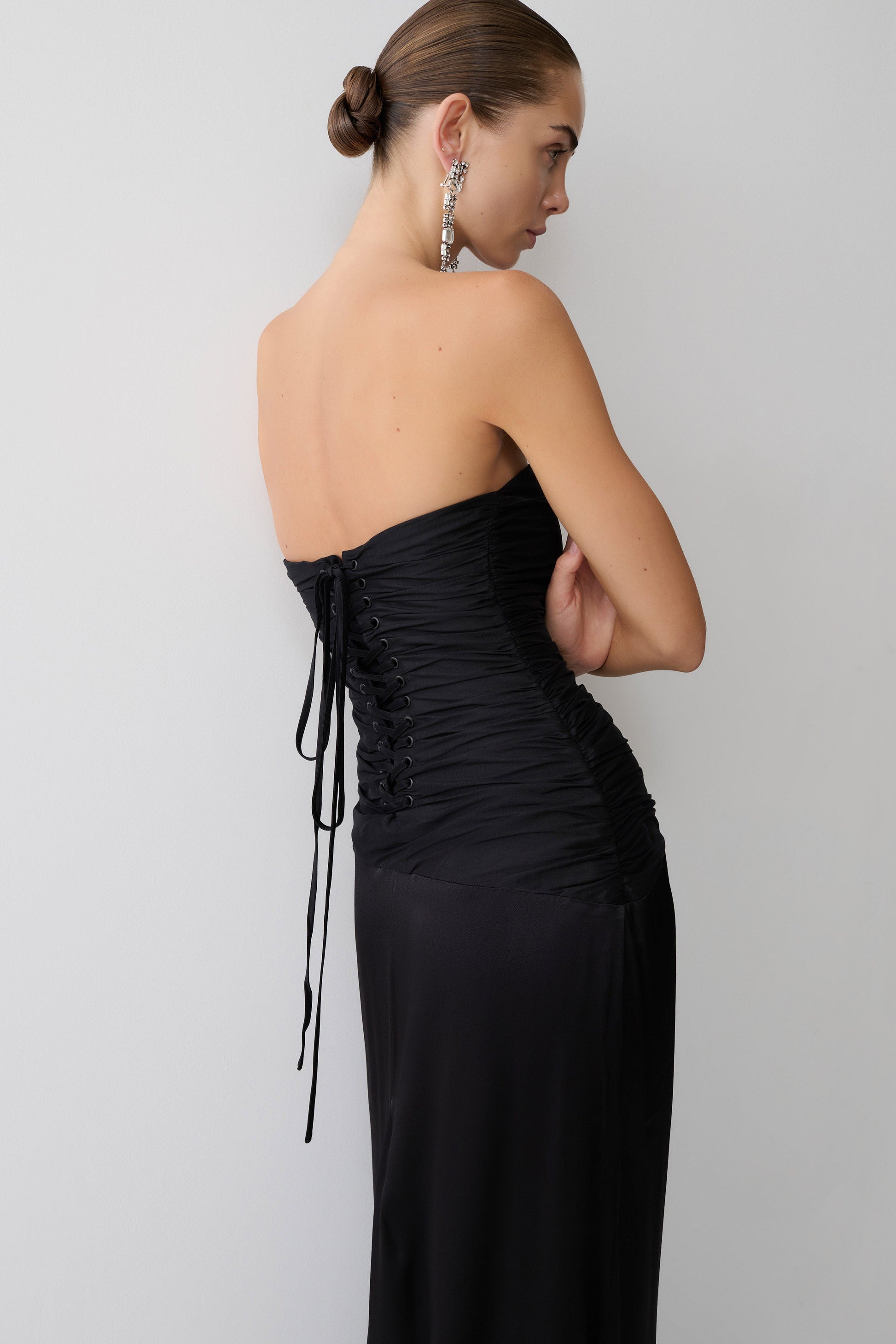 Serena Strapless Taffeta Maxi Dress - Black #8