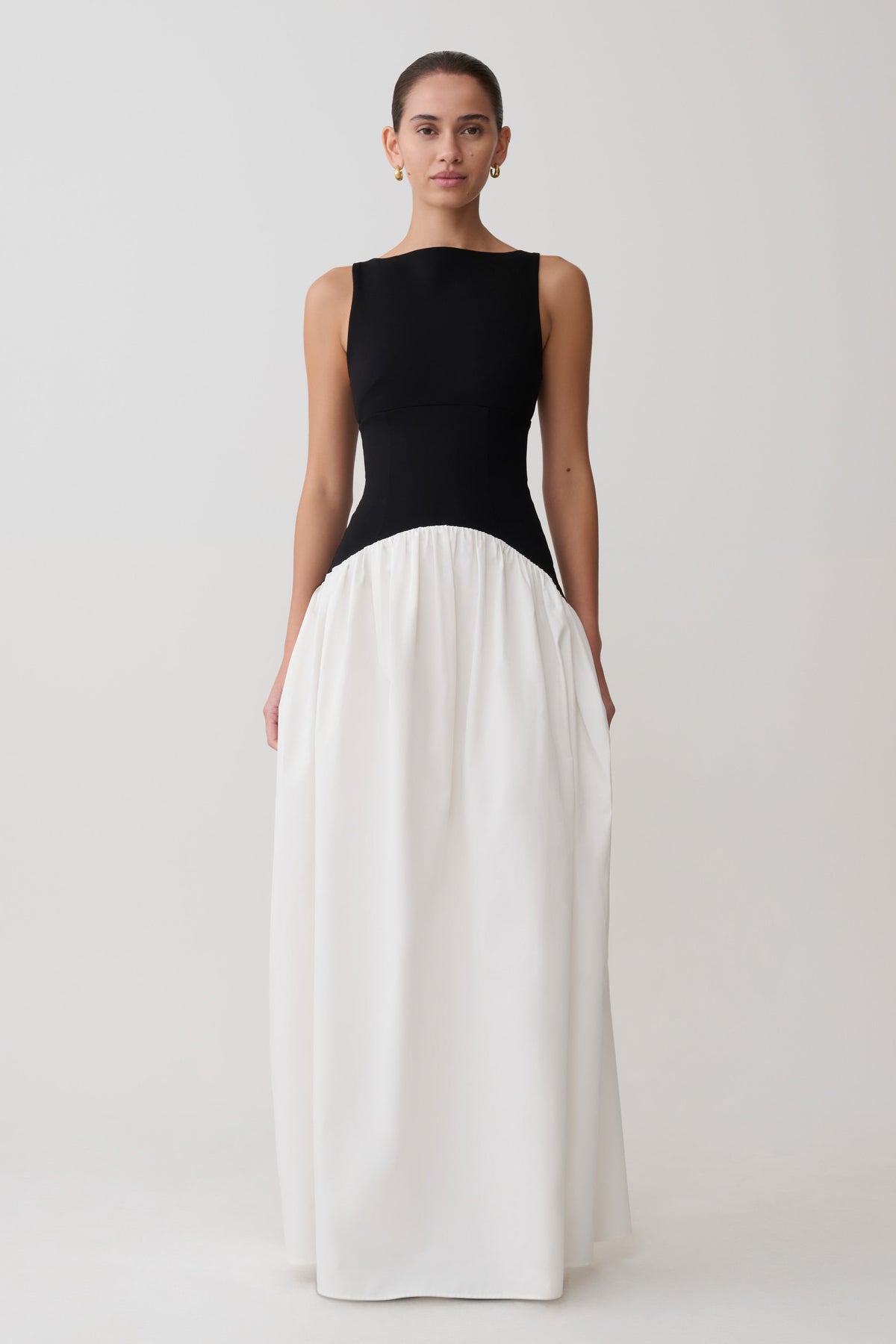 Acacia Contrast Sleeveless Maxi Dress - Black/White #5